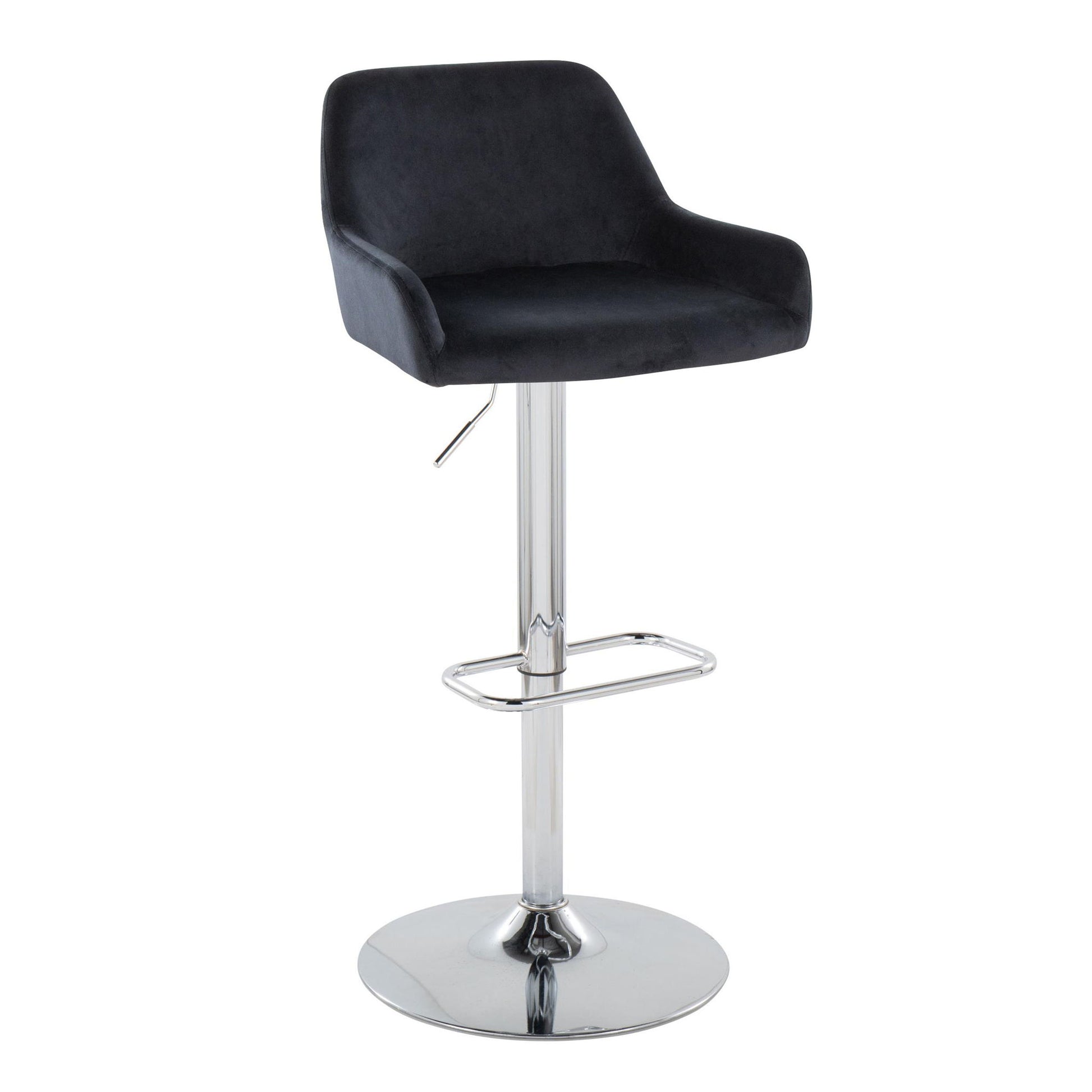 Daniella - Contemporary Adjustable Barstool With Swivel With Rounded Rectangle Footrest (Set of 2) - Best Buy Furniture