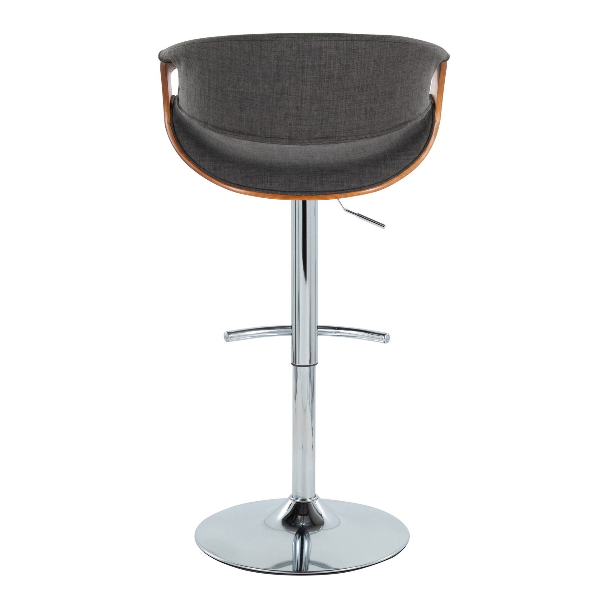 Curvo - Mid Century Modern Adjustable Barstool With Swivel With Rounded T Footrest (Set of 2) - Best Buy Furniture