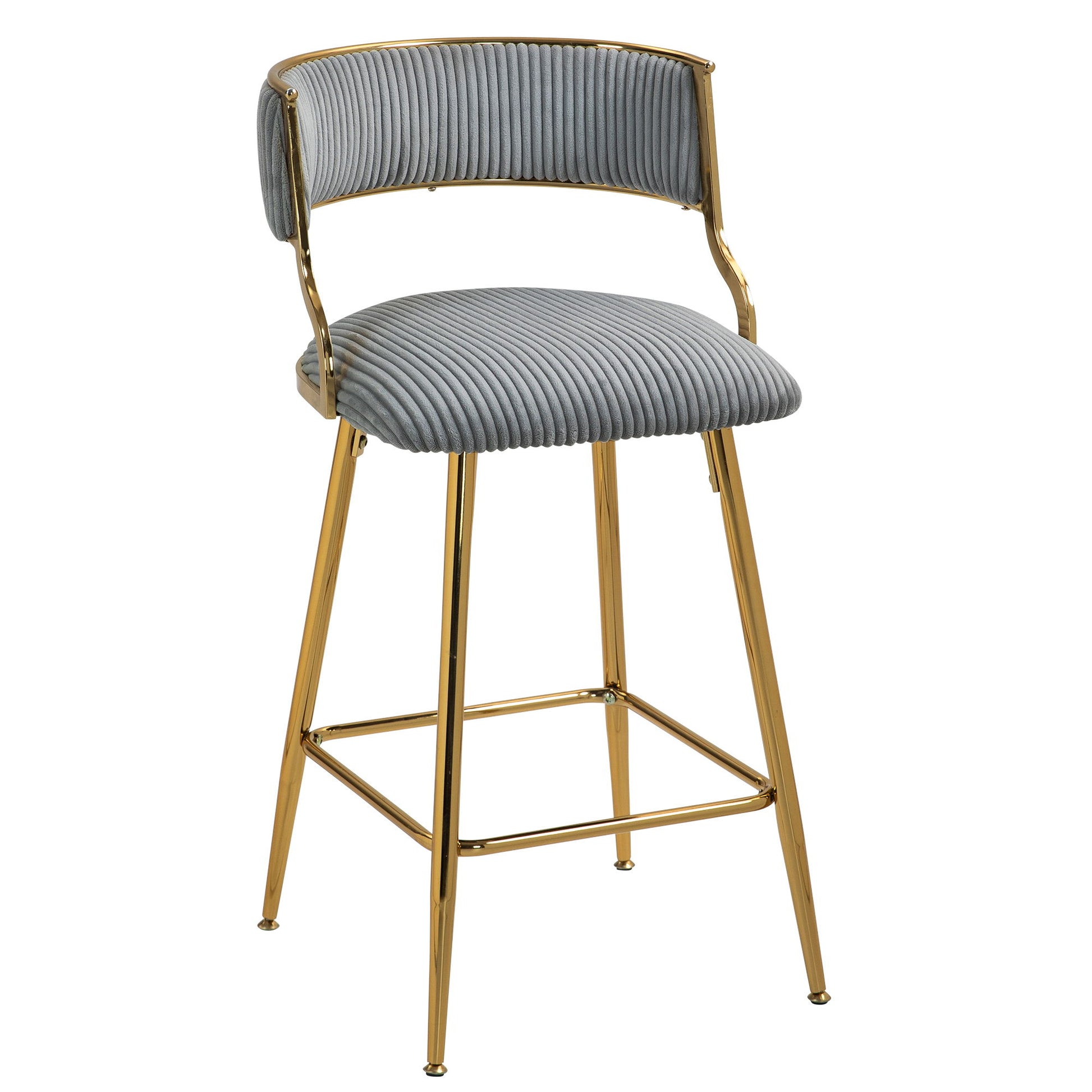 Counter Height Bar Stools With Powder Coating Base And Footrest (Set of 2) - Beige - Best Buy Furniture