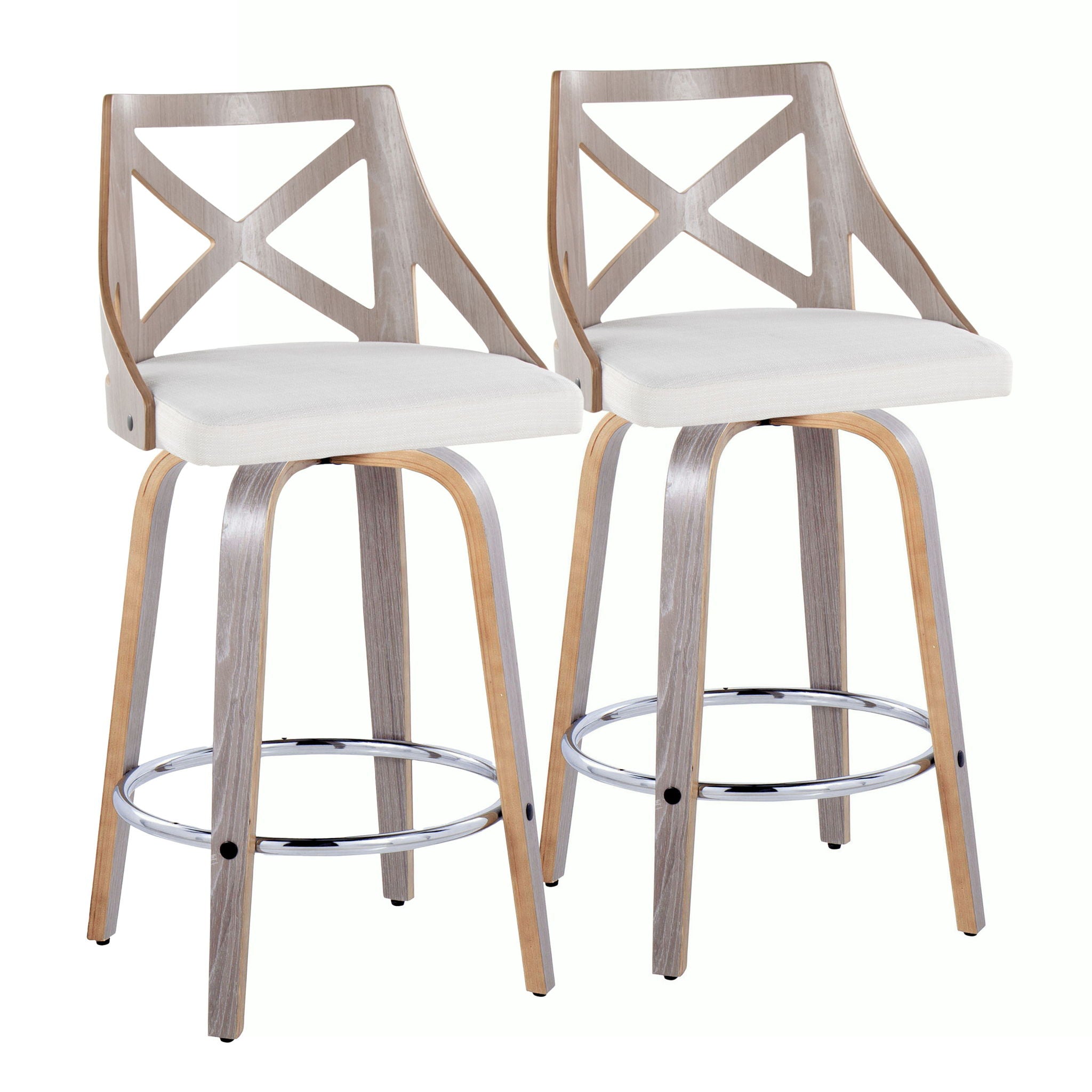 Charlotte - Farmhouse Fixed Height Counter Stool With Round Footrest (Set of 2) - Best Buy Furniture
