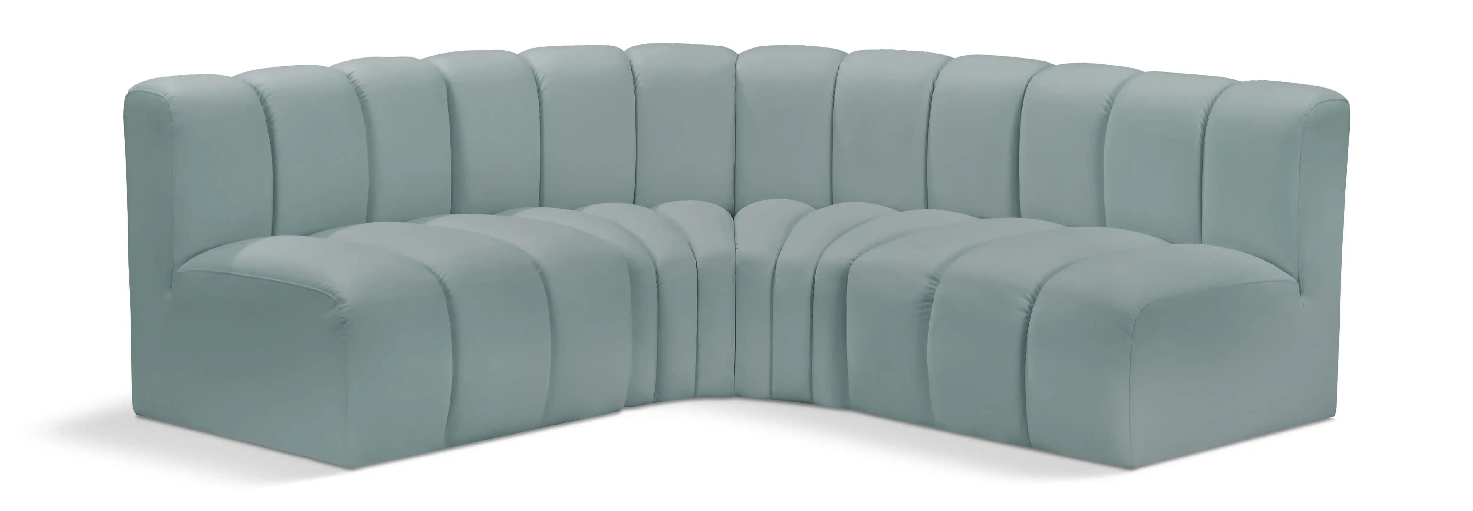 Arc - Faux Leather 4 Piece Corner Modular Sofa - Best Buy Furniture