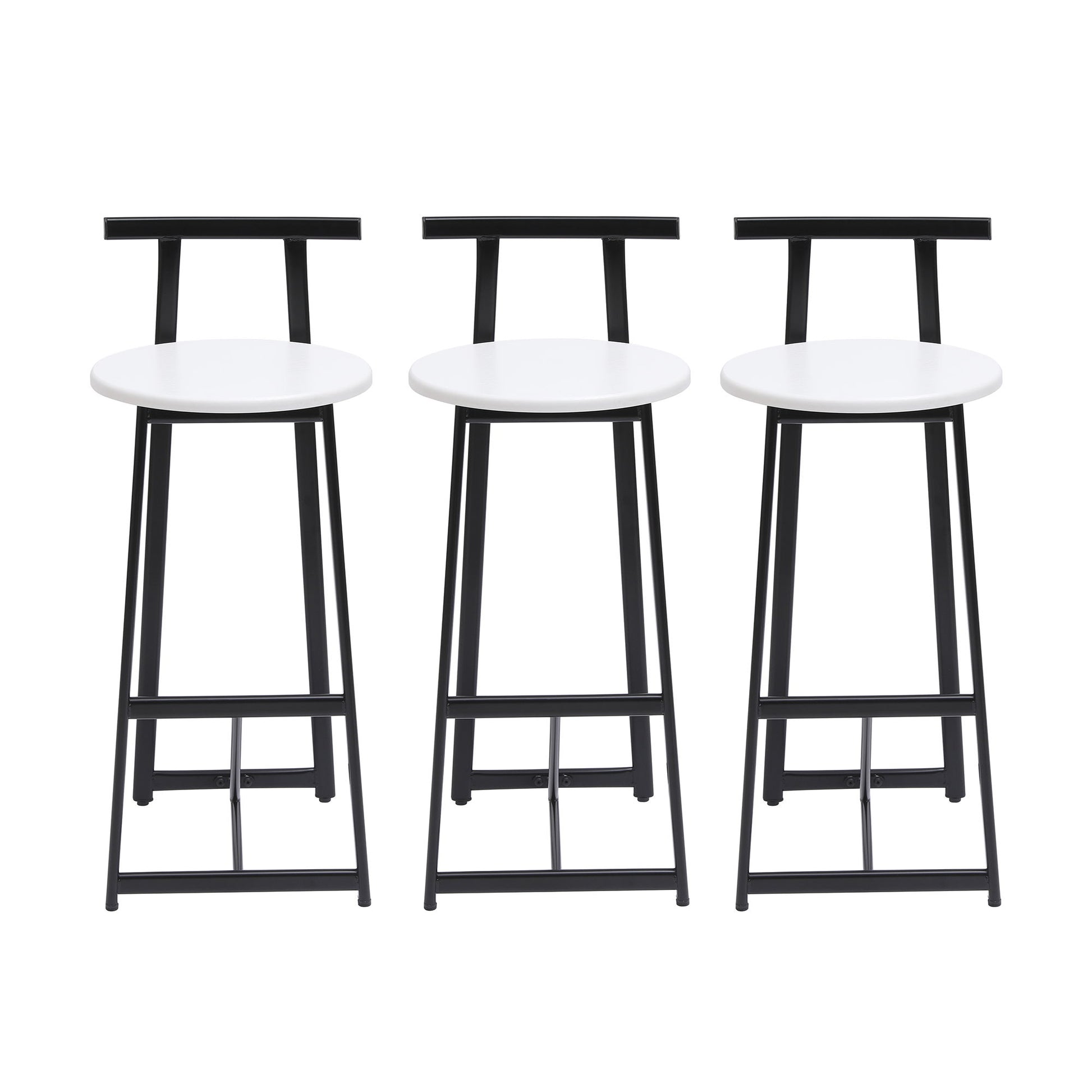 Modern Bar Stools With Backrest For Kitchen (Set of 3) - Best Buy Furniture