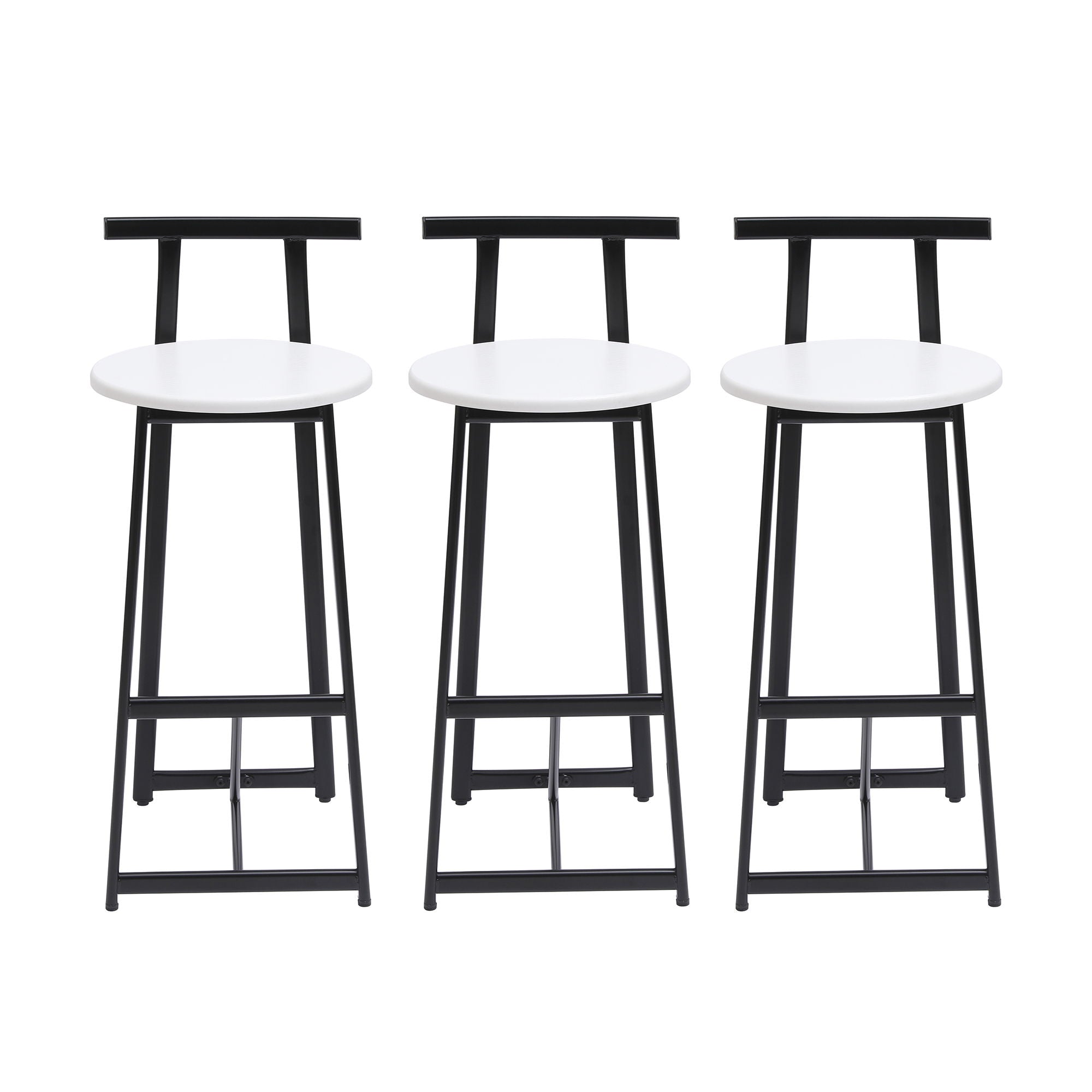 Modern Bar Stools With Backrest For Kitchen (Set of 3) - Best Buy Furniture
