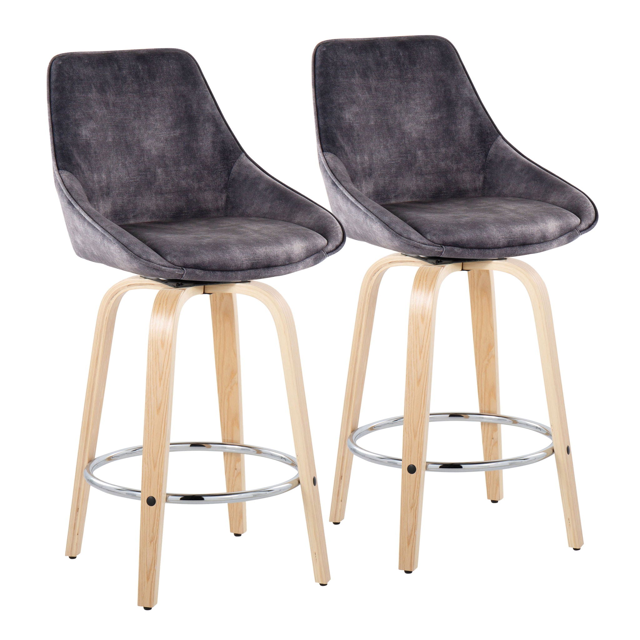 Diana - Contemporary Fixed Height Counter Stool With Round Footrest (Set of 2) - Best Buy Furniture