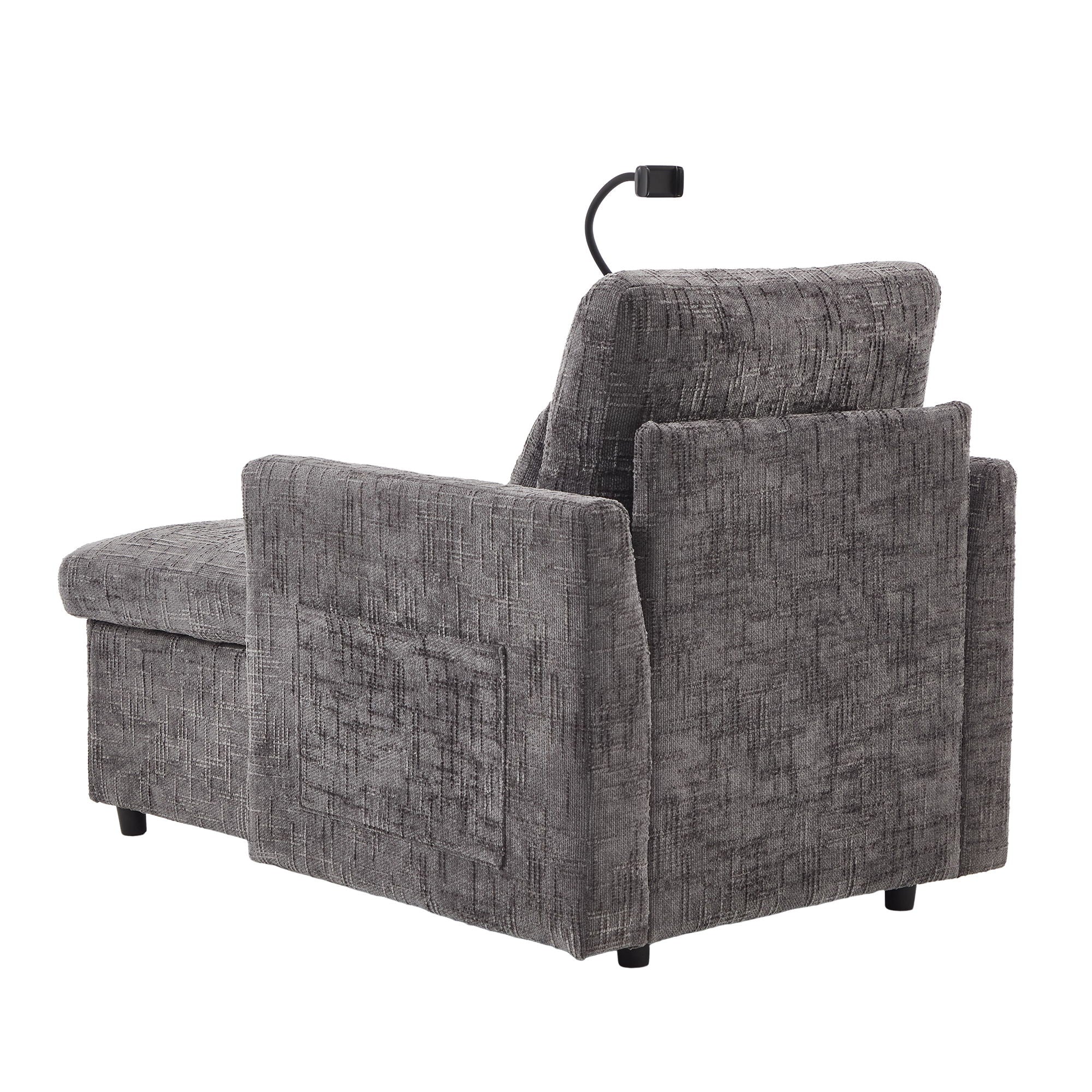 Multifunctional Chenille Recliner Sofa With Storage And Phone Bracket - Best Buy Furniture