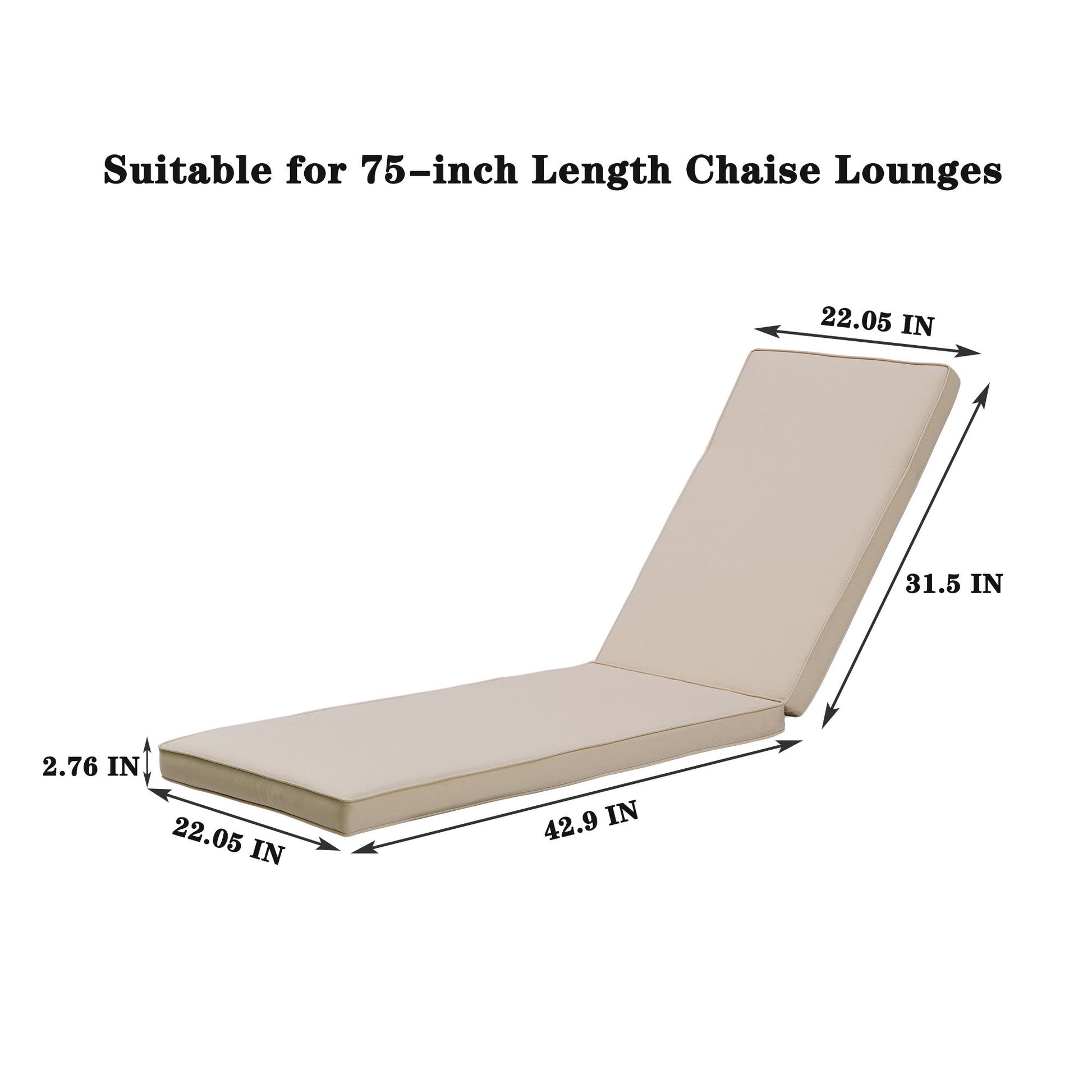 Outdoor Lounge Chair Cushion Replacement Patio Funiture Seat Cushion Chaise - Best Buy Furniture