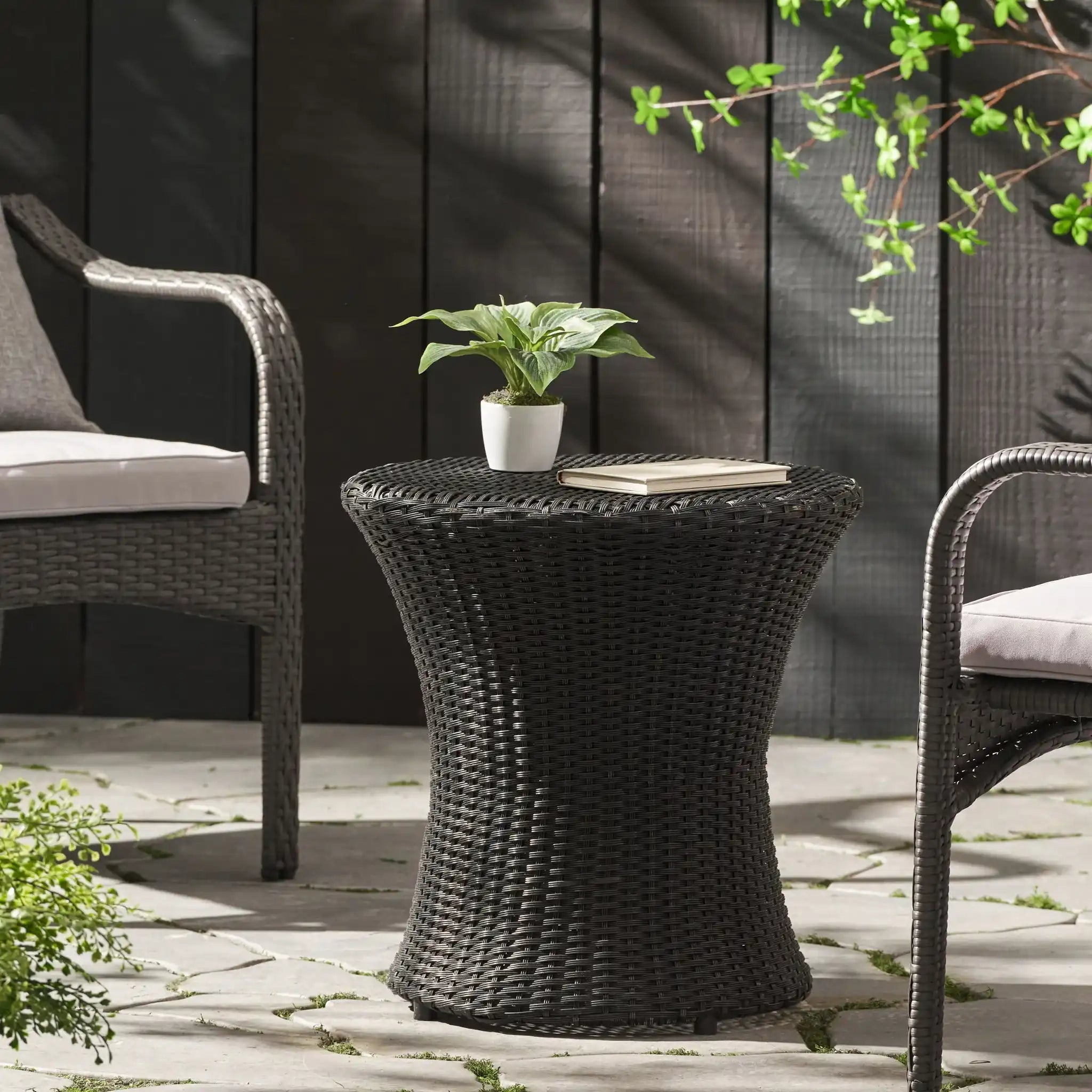 Thrive - Hourglass Rattan Table With No Glass Top - Best Buy Furniture