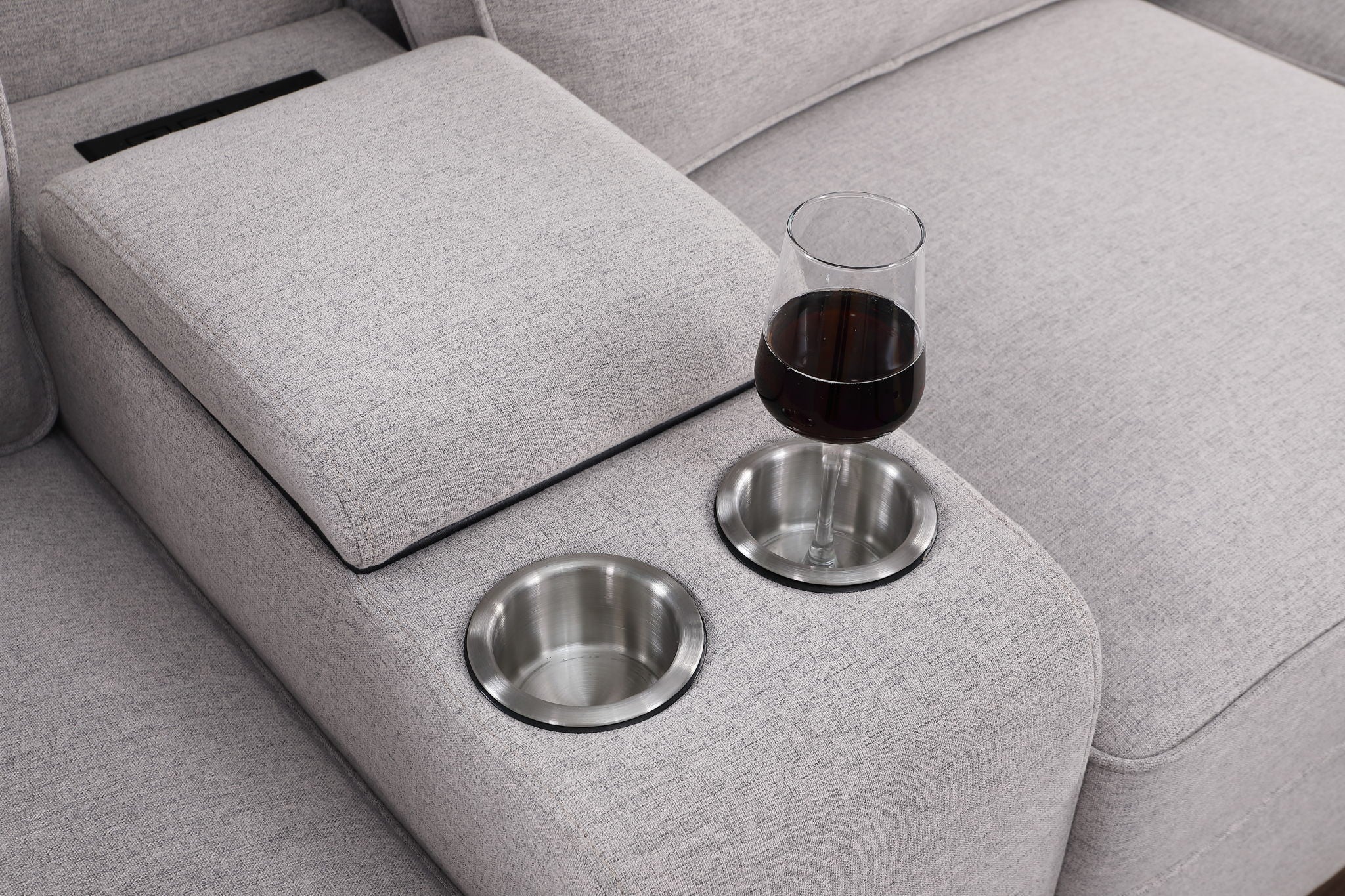 Jessica - Sectional Sofa With Ottoman - Light Gray - Best Buy Furniture