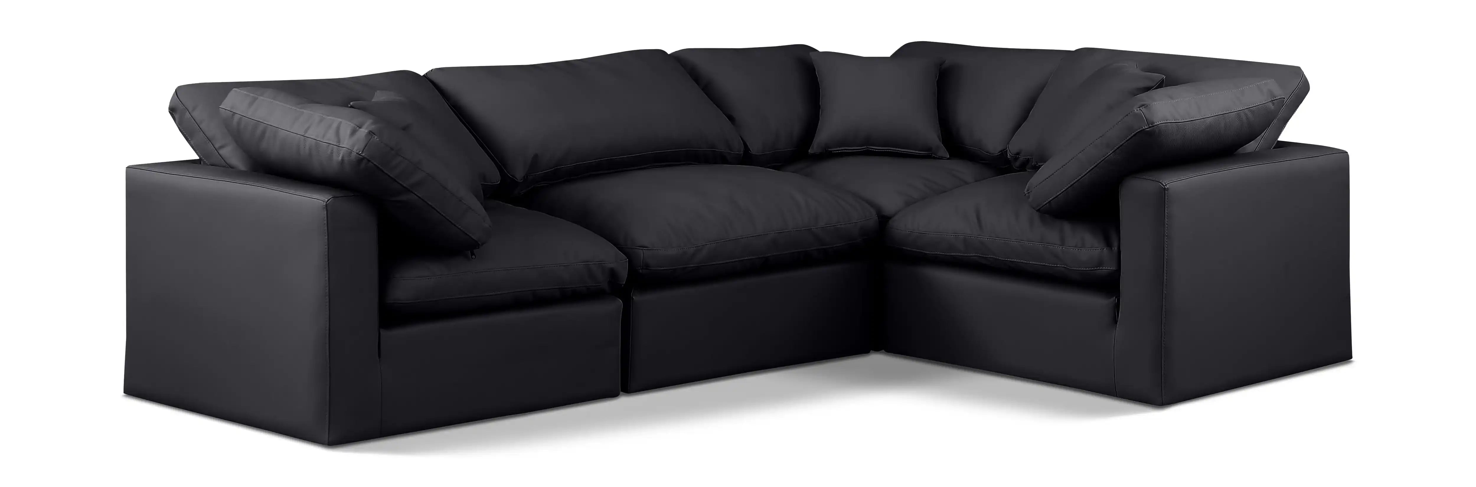 Indulge - Faux Leather 4 Piece Modular Corner Sectional - Best Buy Furniture