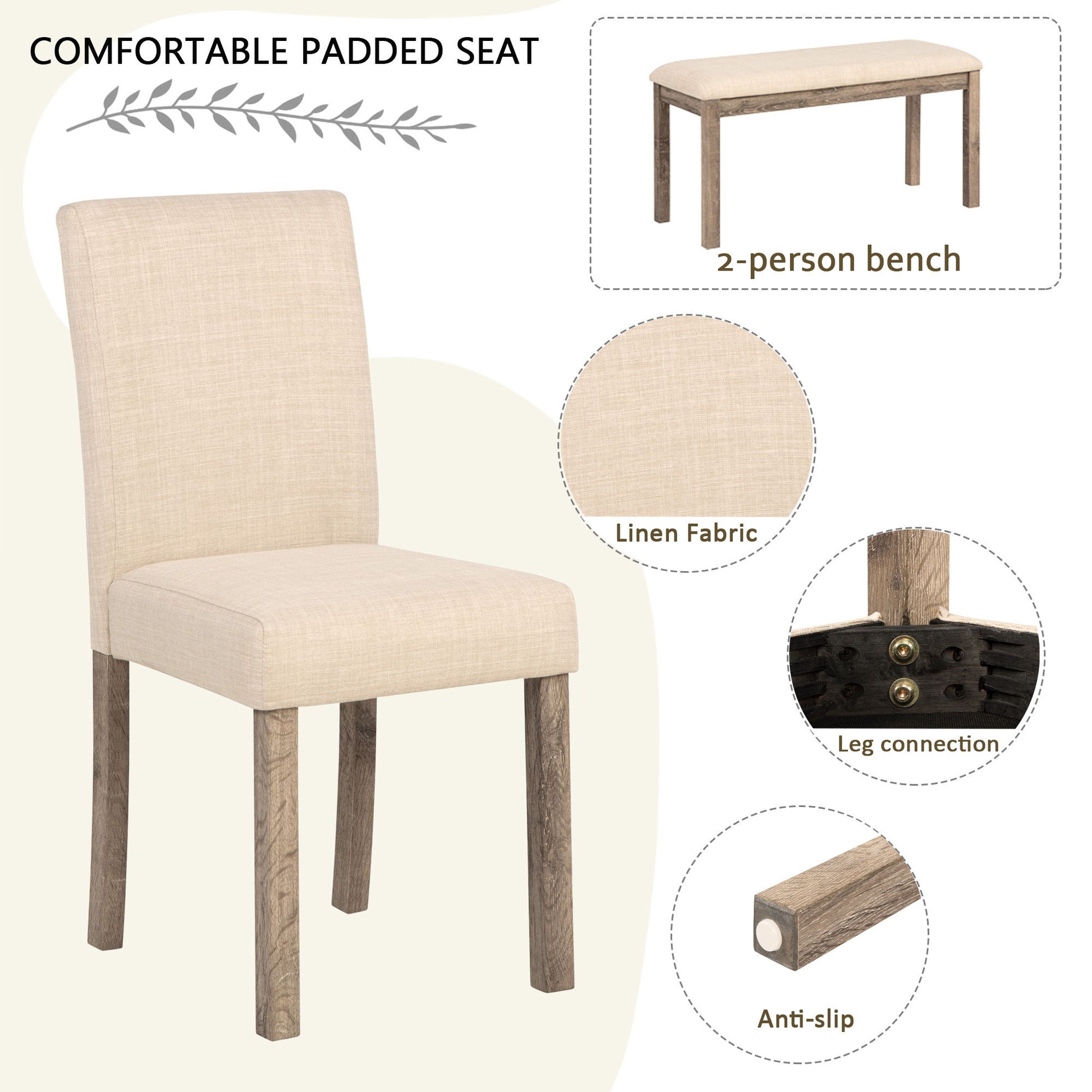 Modern Dining Table Set With Upholstered Chairs For Dining Room - Best Buy Furniture