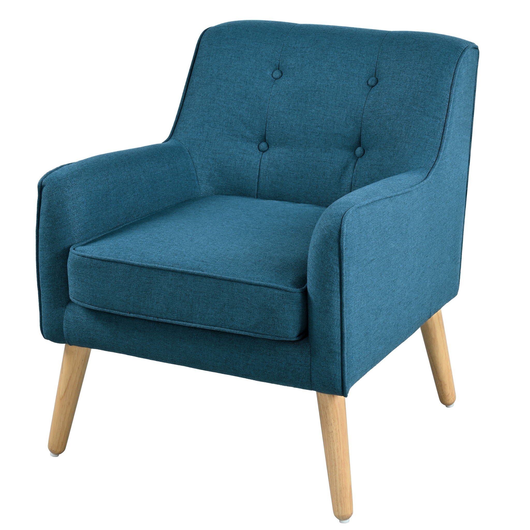 Modern Arm Chair With Tufted Back And Wooden Legs - Best Buy Furniture