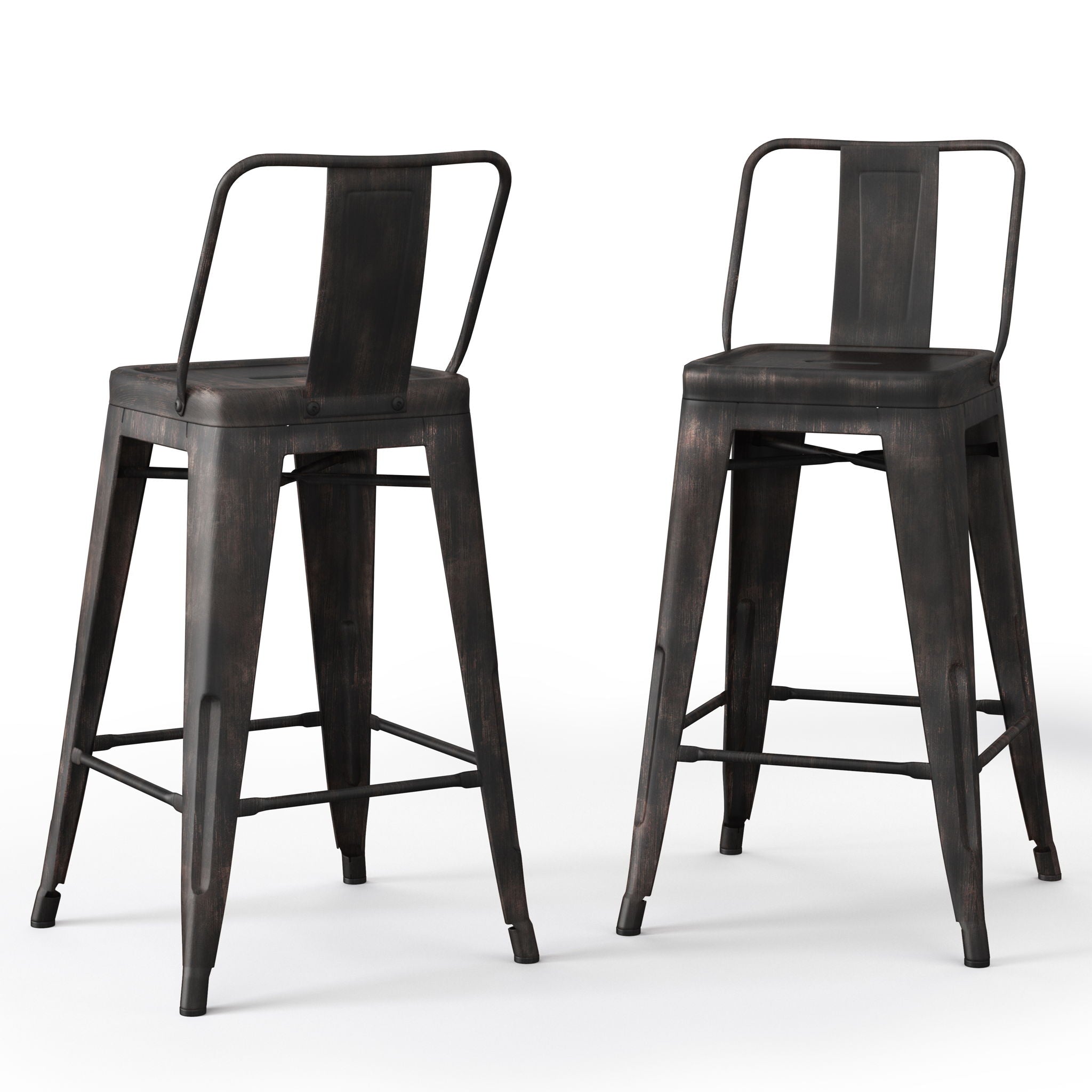 Rayne - Curved Back Metal Stool (Set of 2) - Best Buy Furniture