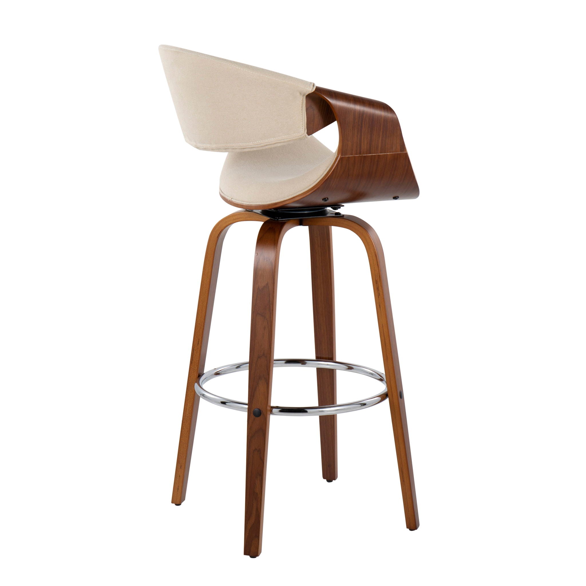 Curvini Mid - Century Modern Fixed Height Barstool With Swivel (Set of 2) - Best Buy Furniture