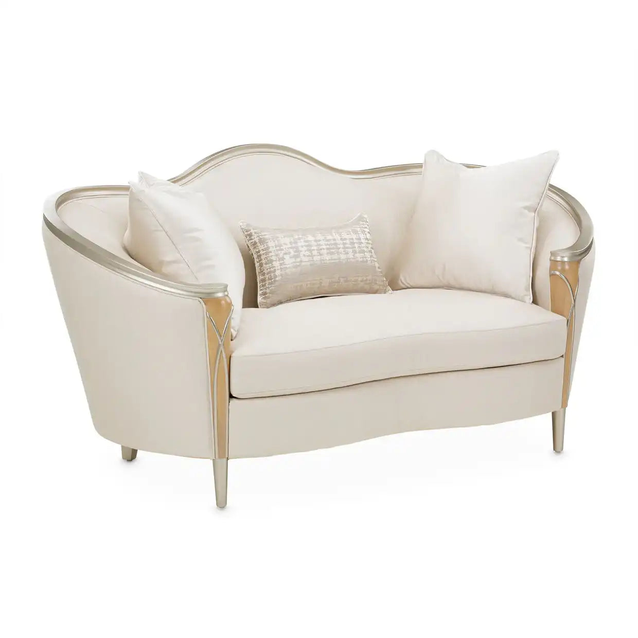 Villa Cherie - Loveseat - Pearl / Caramel - Best Buy Furniture