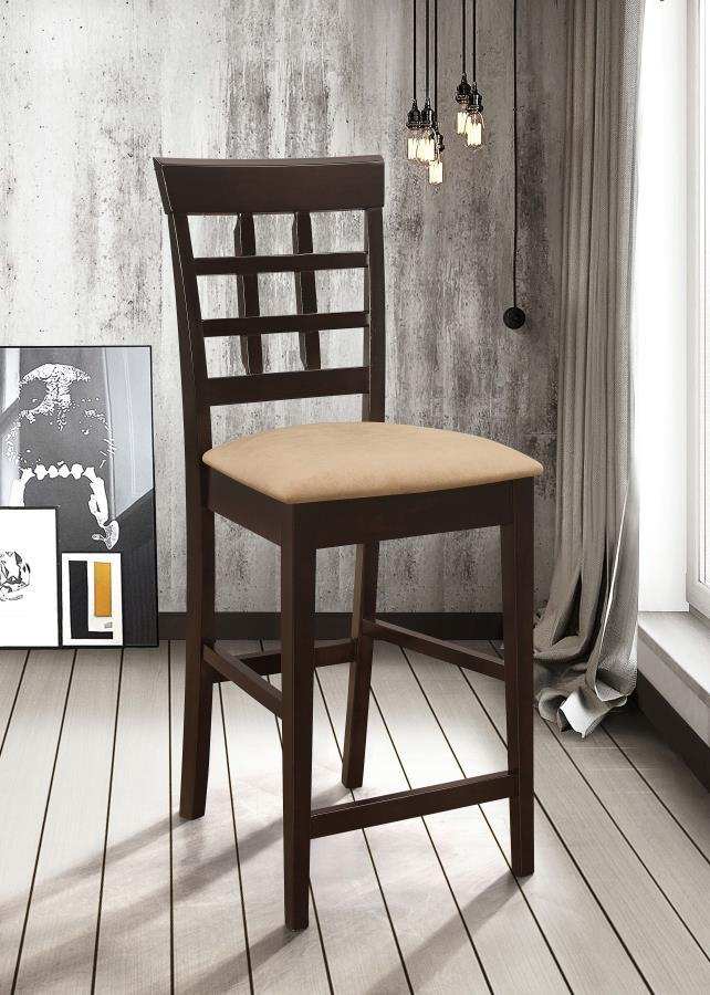 Gabriel - Lattice Back Counter Chair (Set of 2) - Cappuccino - Best Buy Furniture