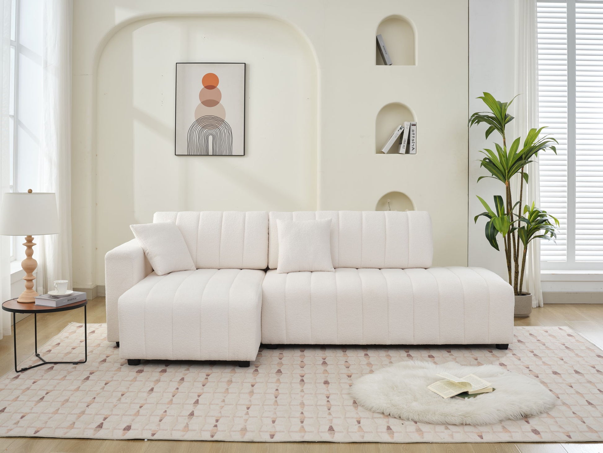 Jessica - Lamb Wool Sectional Sofa With Chaise, Versatile Configuration - Best Buy Furniture