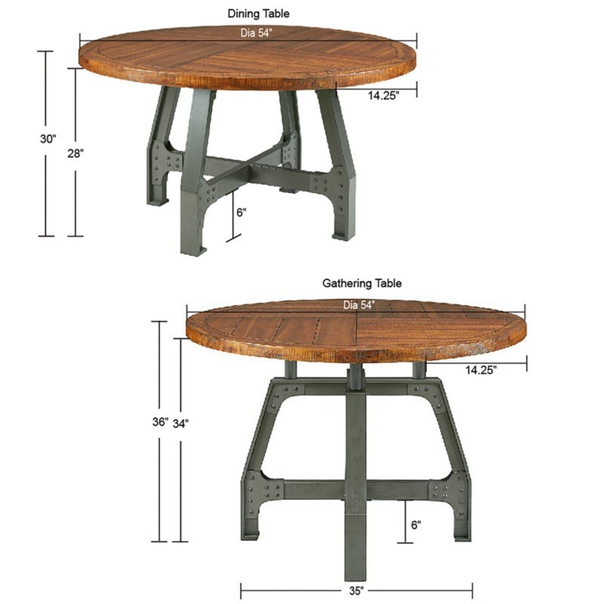 Lancaster - Round Dining / Gathering Table With Adjustable Height - Walnut - Best Buy Furniture