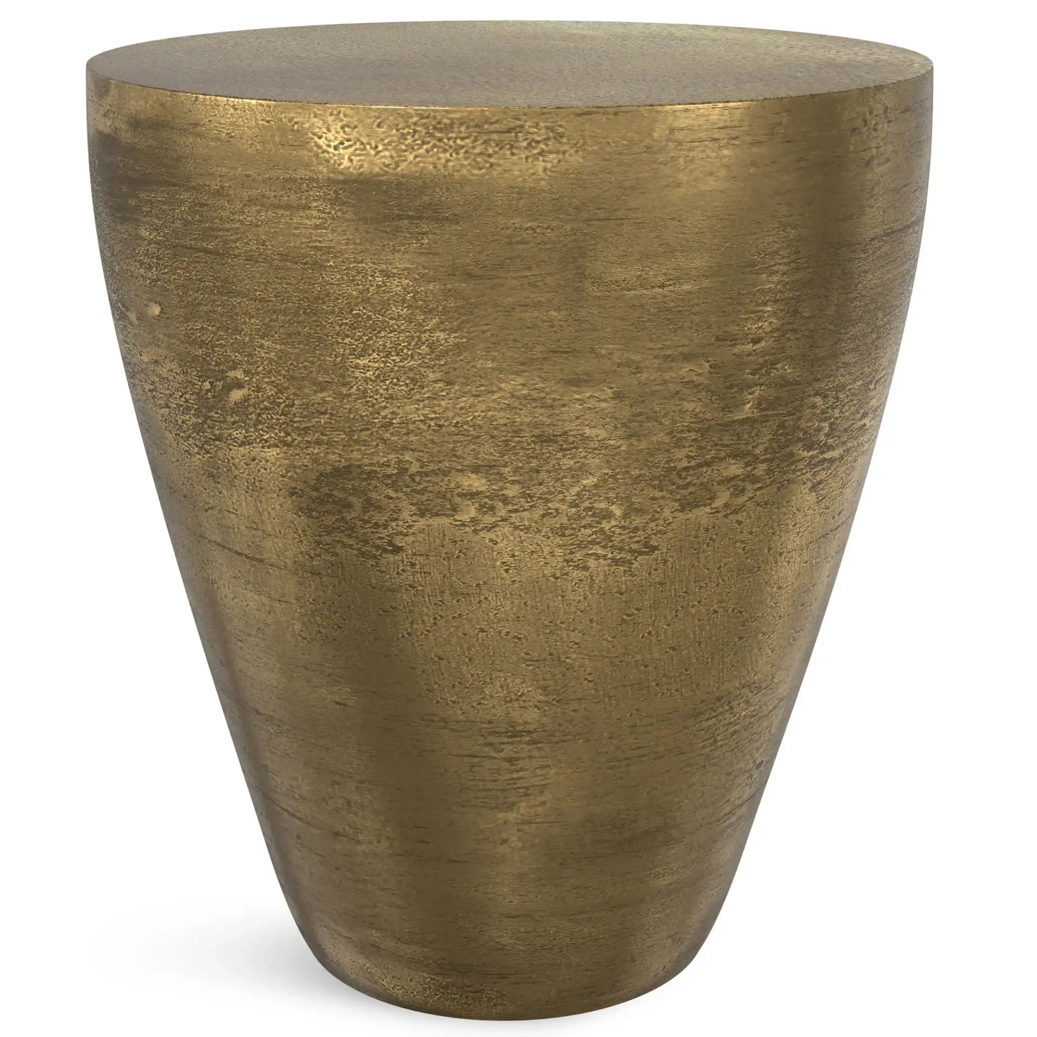Cavan - Cast Aluminum Side Table - Antique Brass - Best Buy Furniture