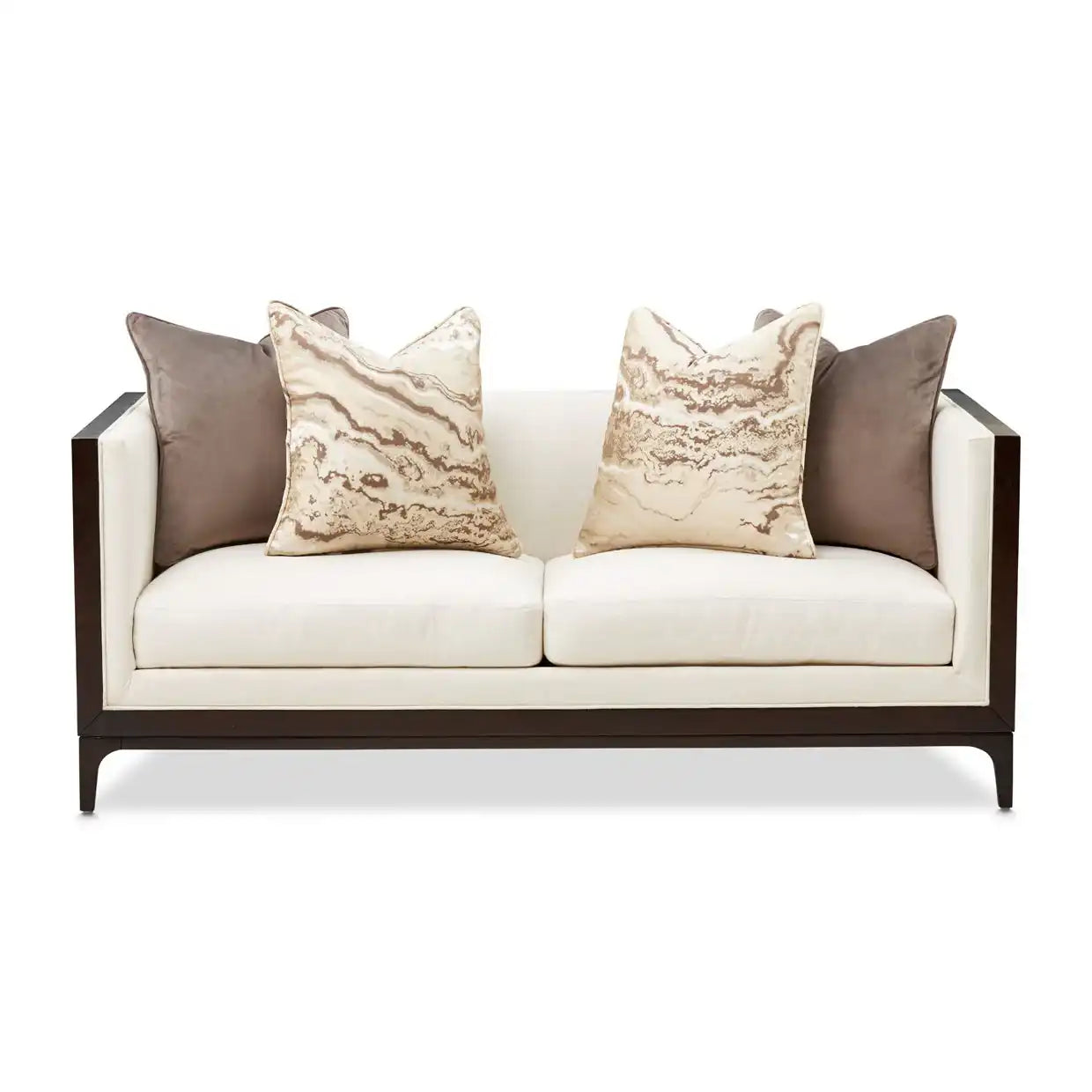Belmont Place - Loveseat - Cream / Espresso - Best Buy Furniture
