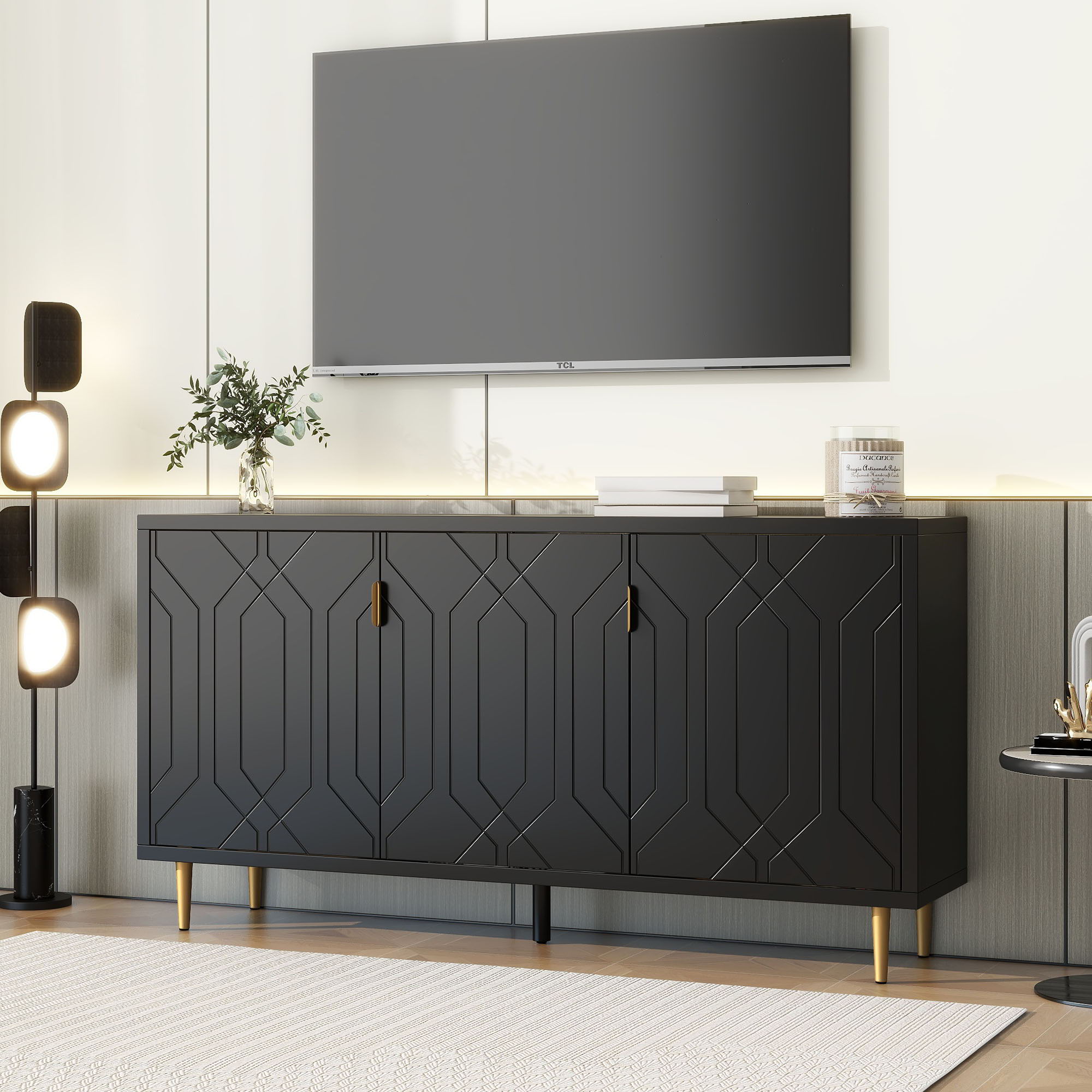 Modern TV Stand With 3 Doors And Adjustable Shelves - Best Buy Furniture
