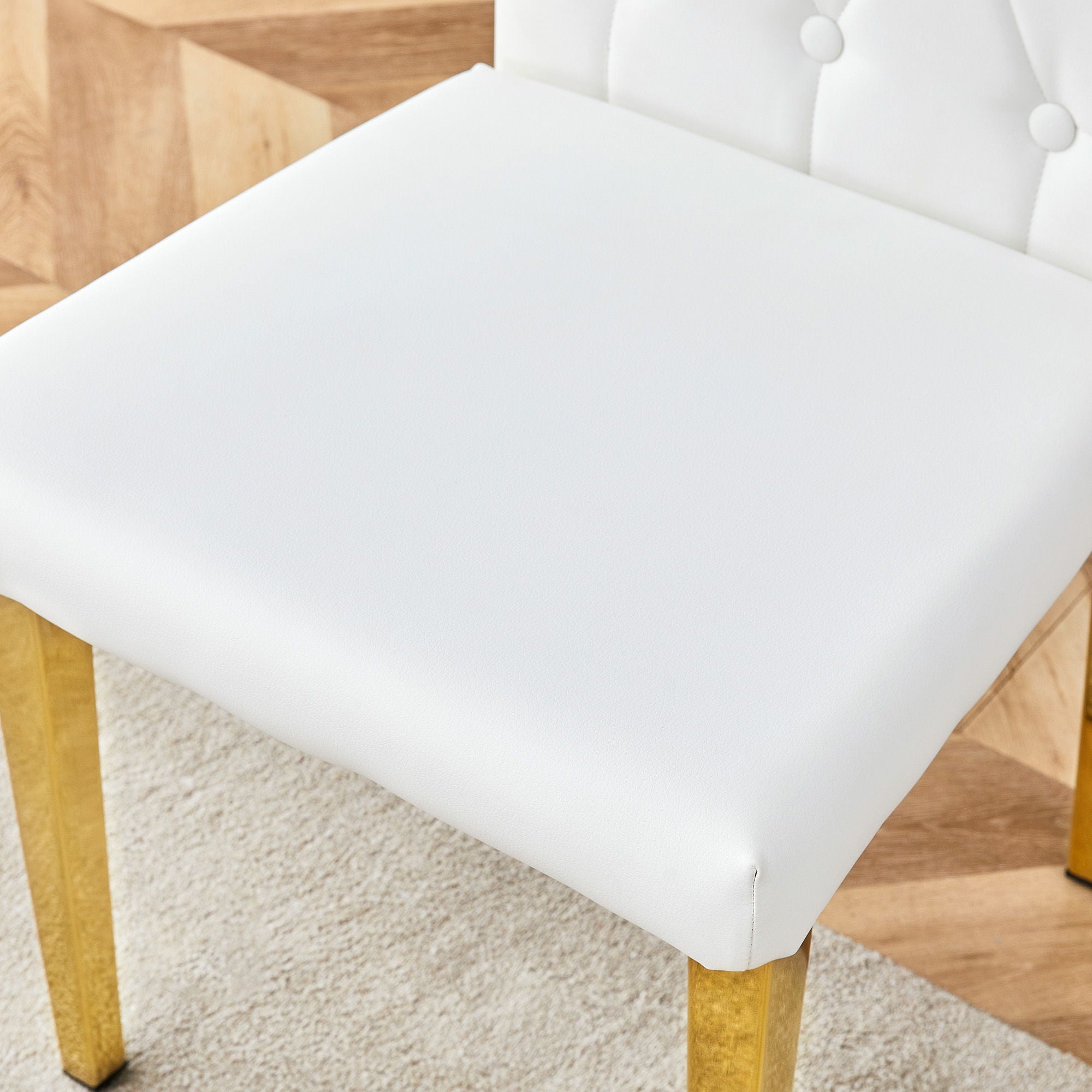 Vintage Style Armless Dining Chairs Set With Grid And Buckle Design - Best Buy Furniture