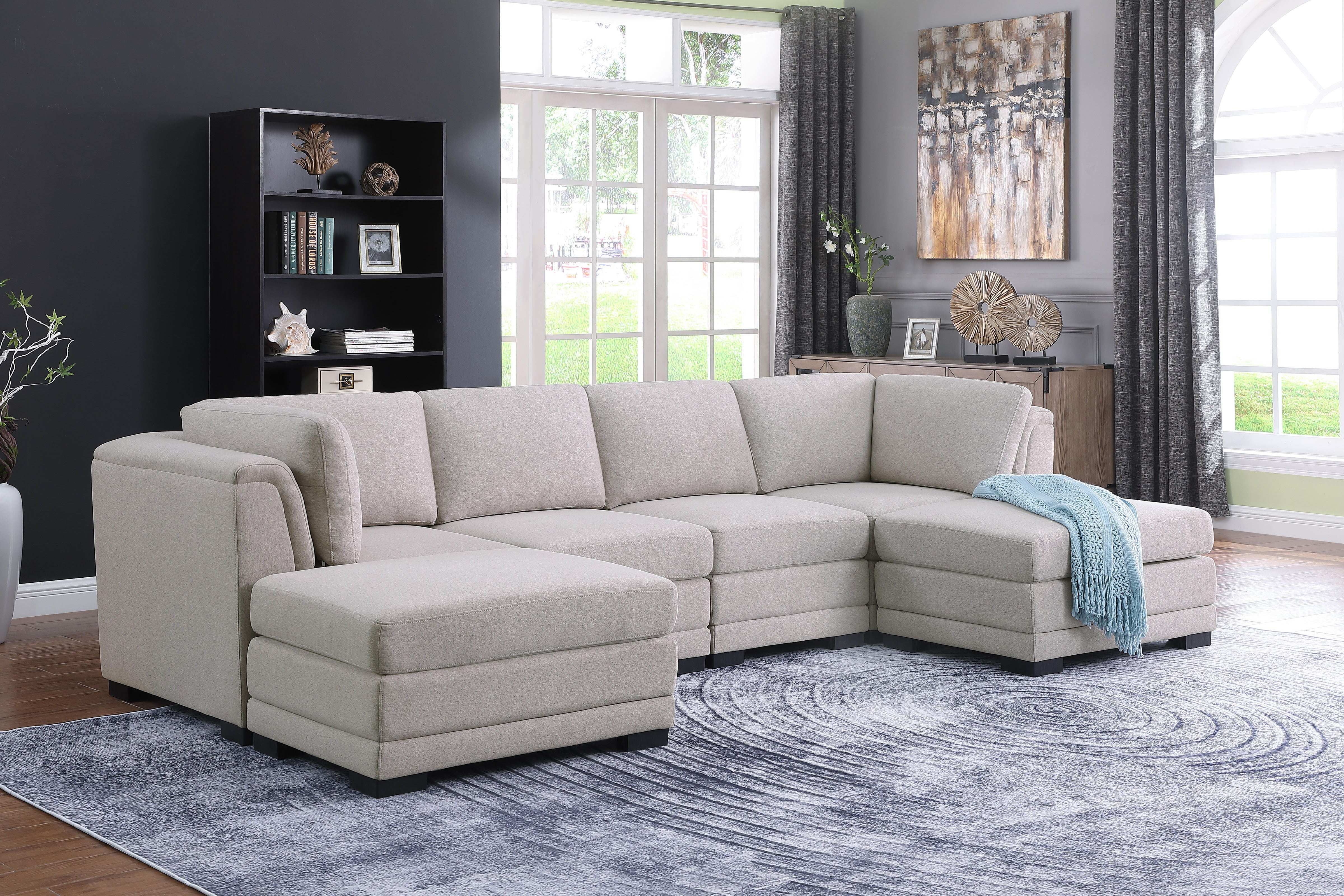 Kristin - Linen Fabric Reversible Sectional Sofa - Best Buy Furniture