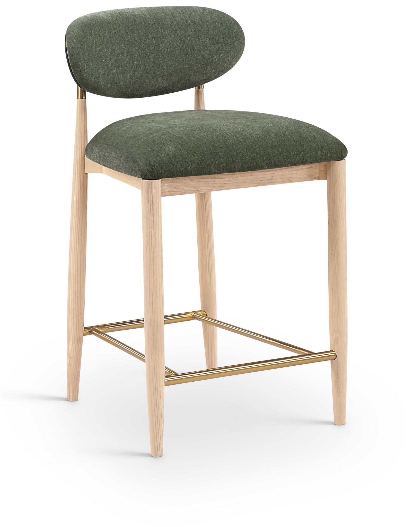 Riccio - Fabric Stool - Natural Frame - Best Buy Furniture