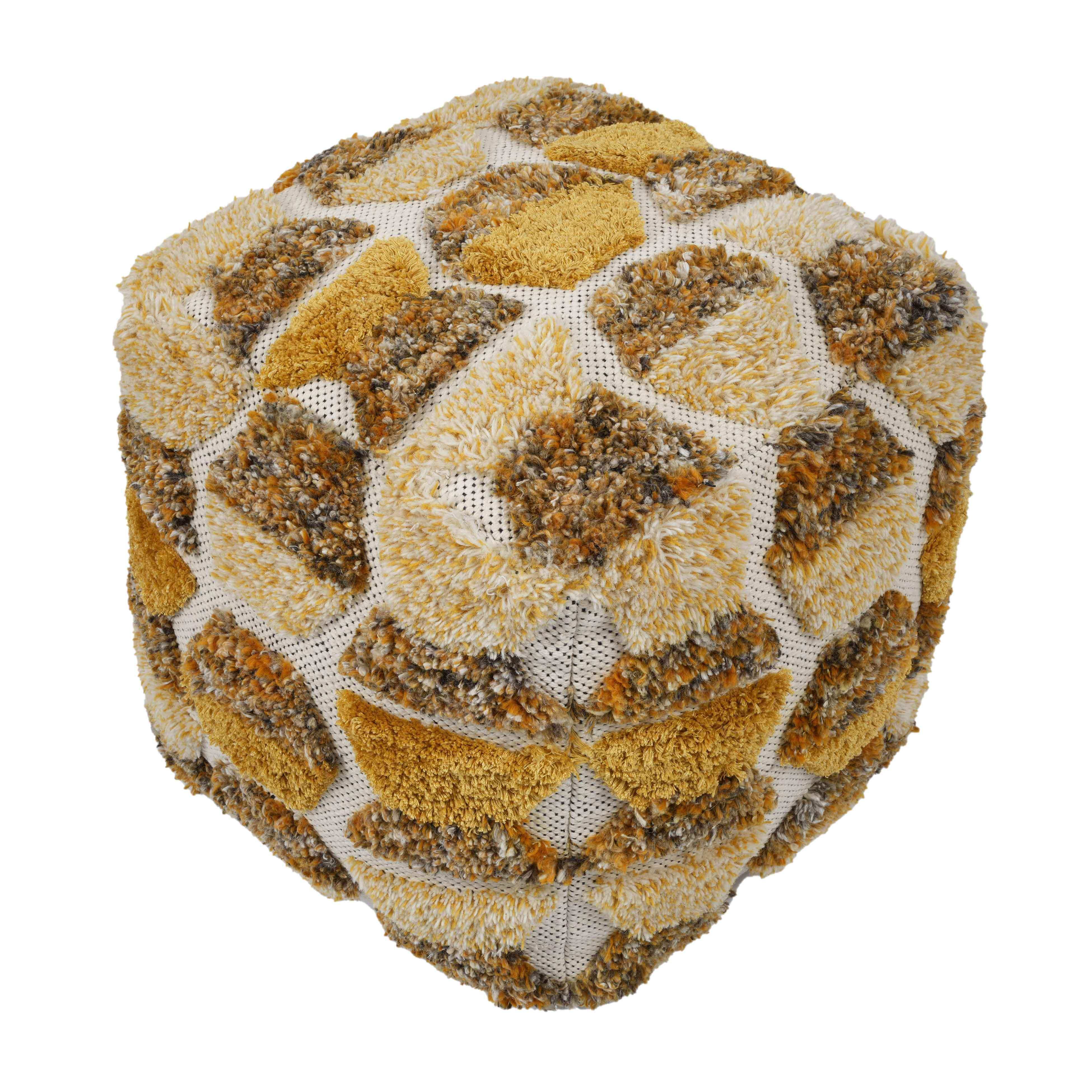 Sawyer - Tufted Pouf - Gold - Best Buy Furniture