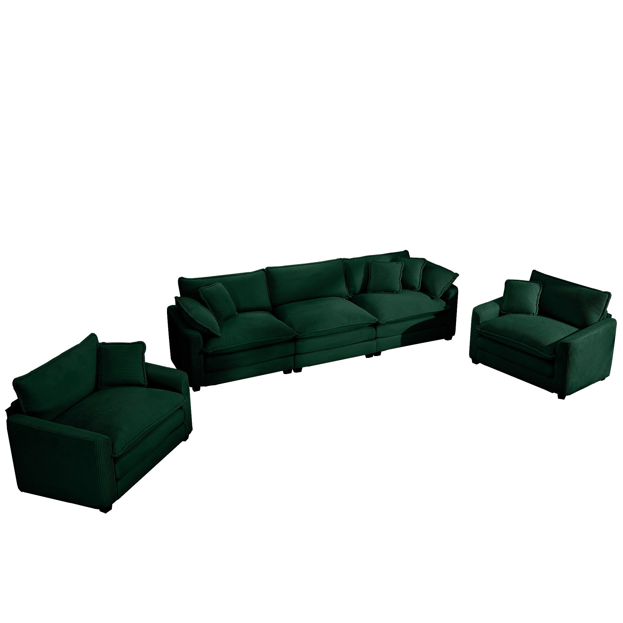 Elegant Corduroy Oversized Sectional Sofa Set With Deep Seats And Flexible Layout - Best Buy Furniture
