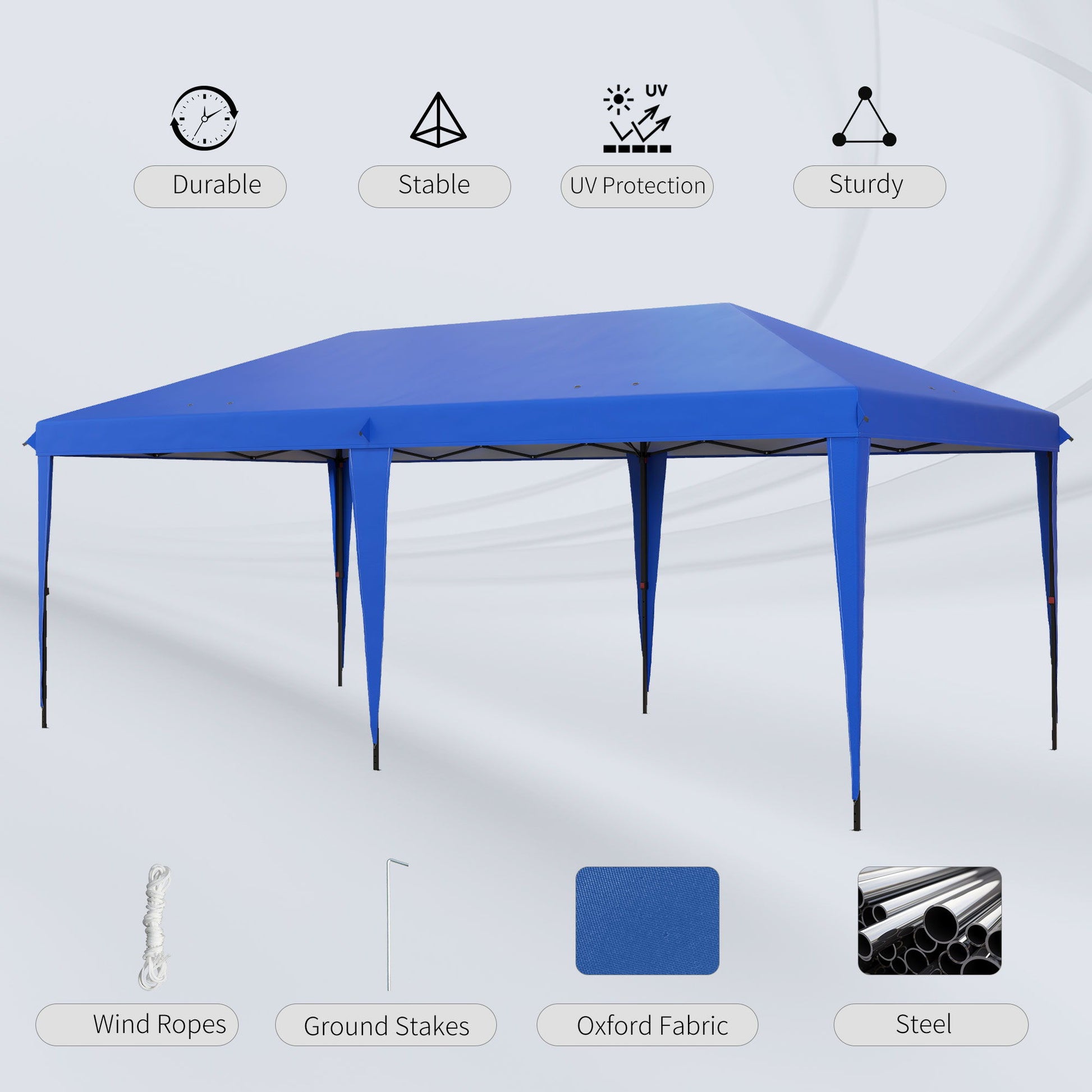 Outsunny - 10' x 19.2' Pop Up Canopy Tent, Heavy Duty Tent For Parties, Outdoor Instant Gazebo Sun Shade Shelter With Carry Bag For Catering, Events, Wedding, Backyard Bbq - Best Buy Furniture