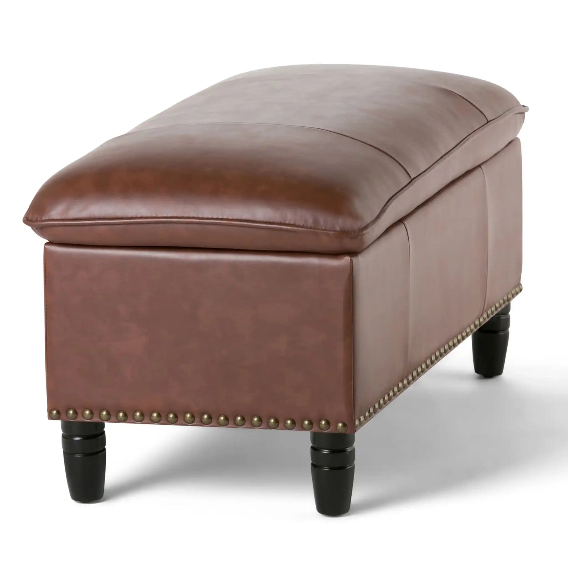 Emily - Storage Ottoman - Cognac - Best Buy Furniture