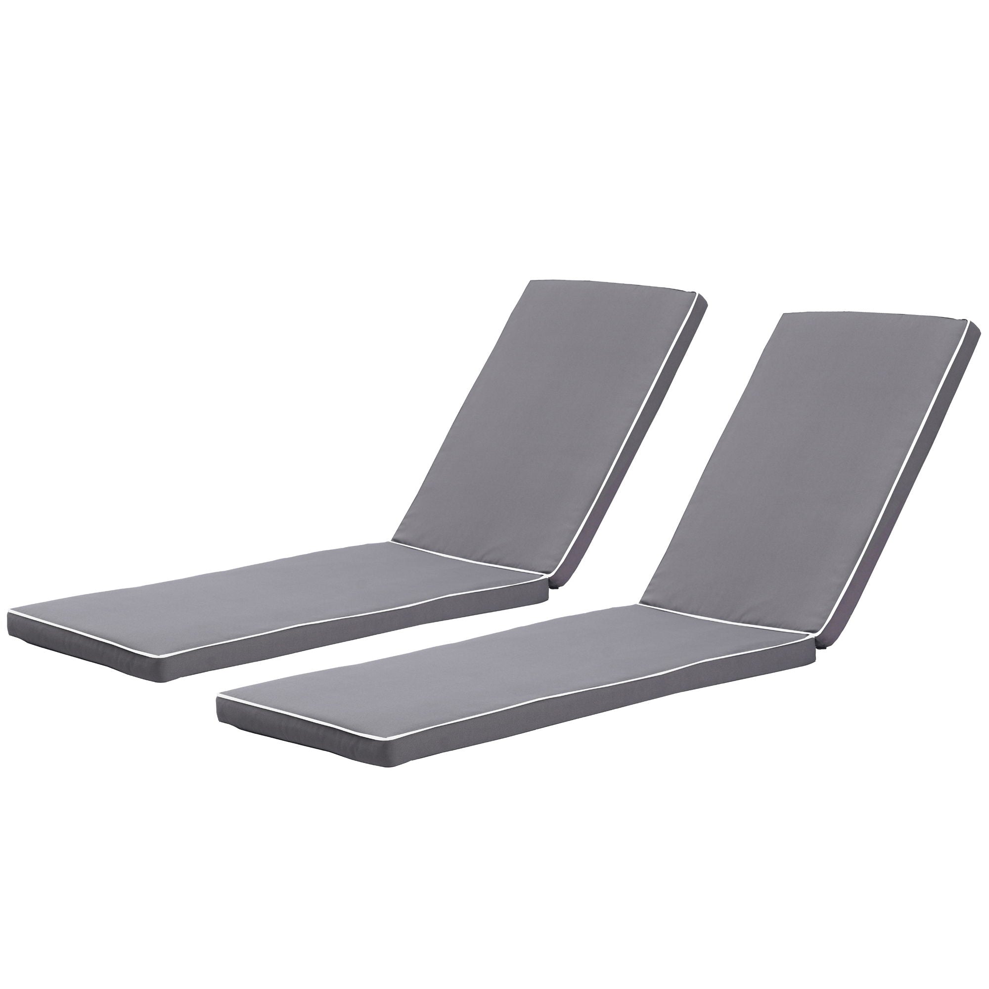 2 Pieces Set Outdoor Lounge Chair Cushion Replacement Patio Furniture Seat Cushion Chaise Lounge Cushion - Antique Gray / White - Best Buy Furniture