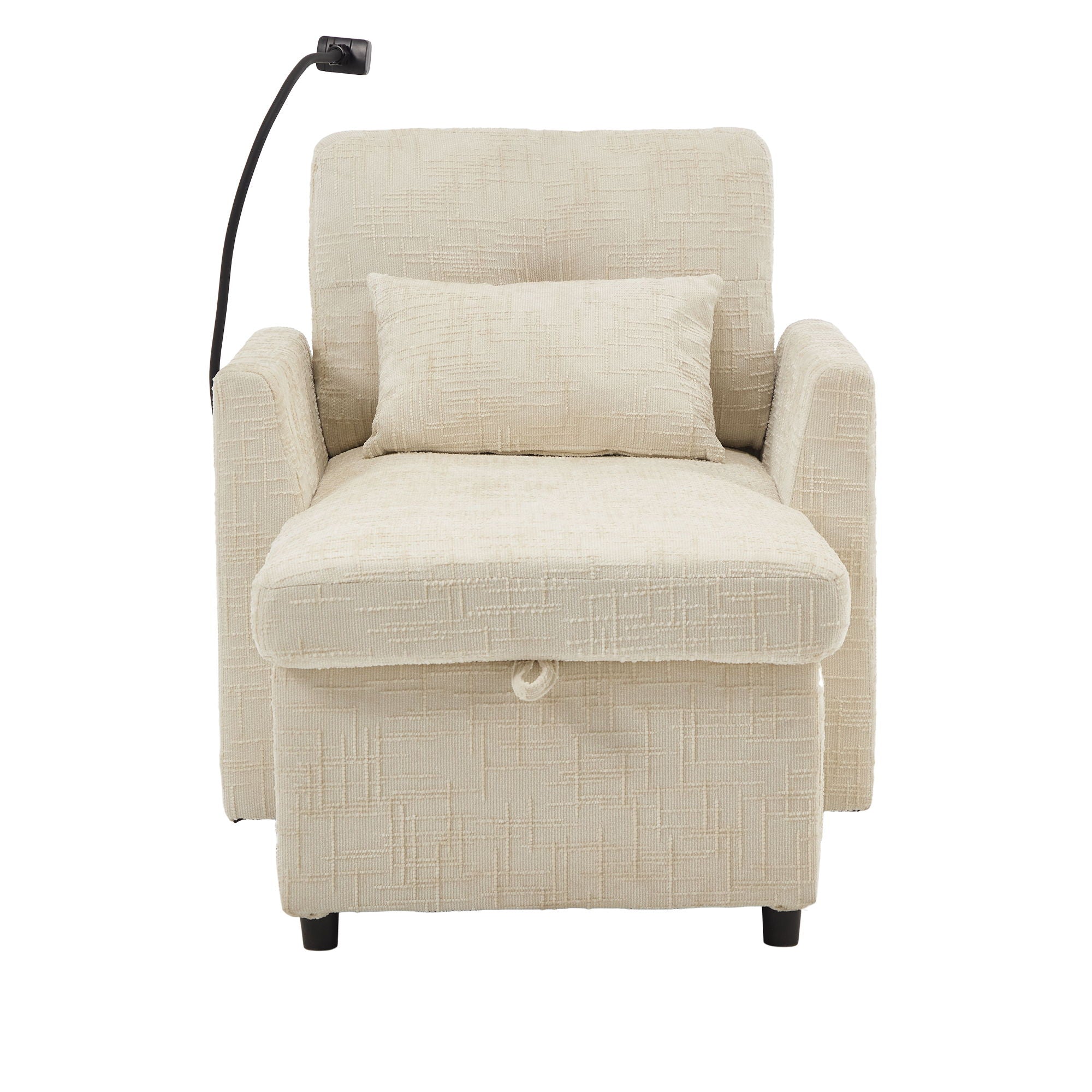 Multifunctional Chenille Recliner Sofa With Storage And Phone Bracket - Best Buy Furniture