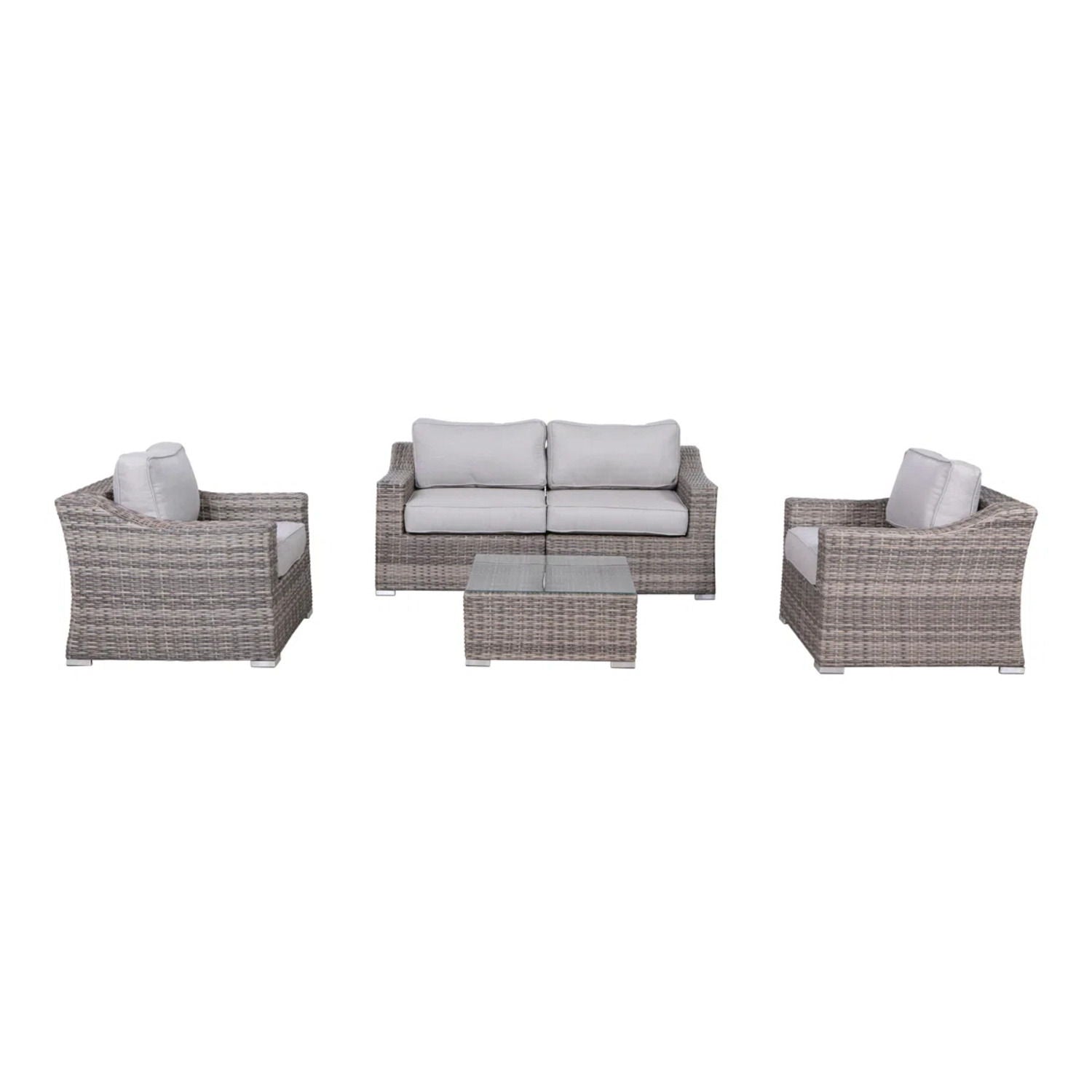 Outdoor Wicker Conversation Set With Cushions, All Weather - Best Buy Furniture