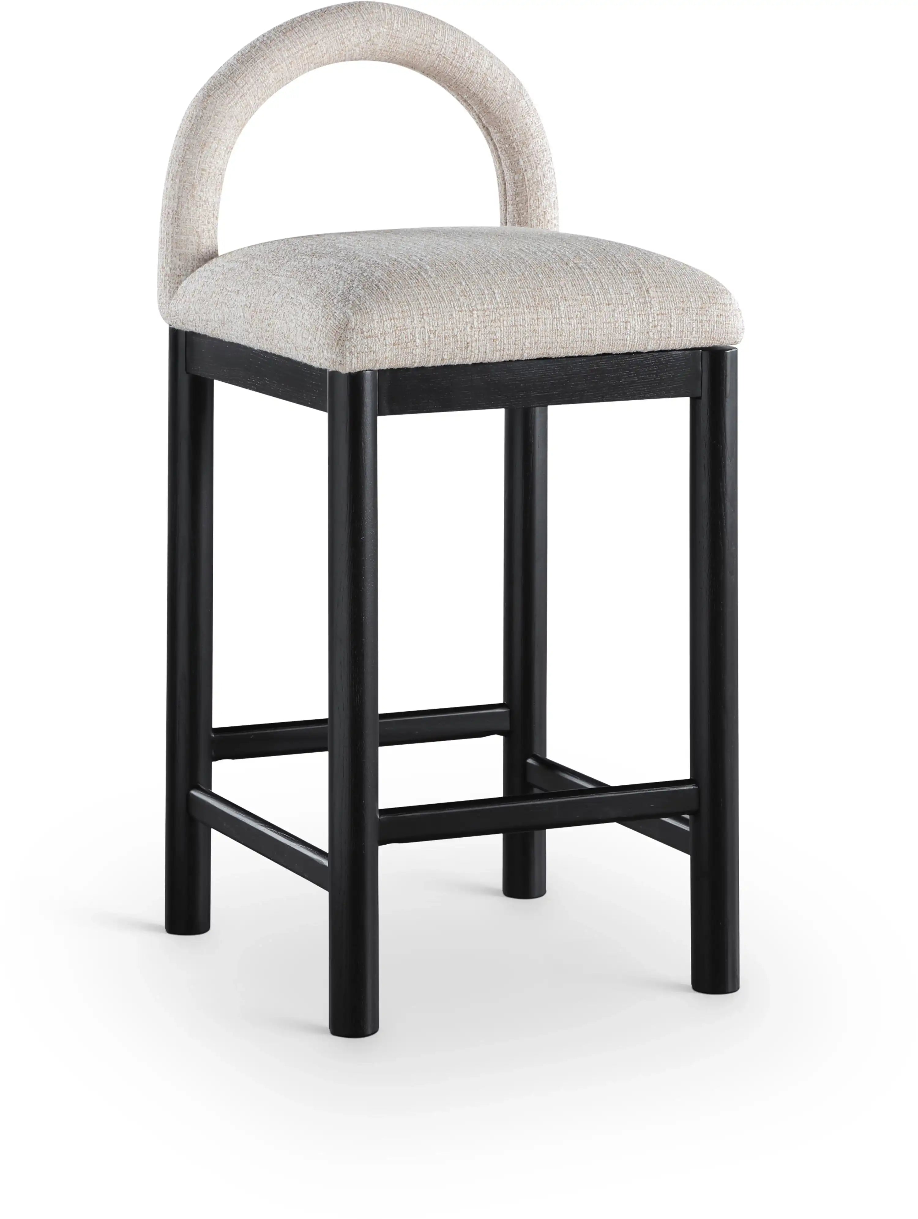 Conrad - Linen Counter Stool With Black Legs - Best Buy Furniture