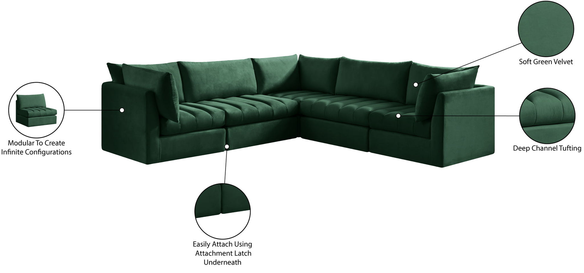 Jacob - Modular Corner Sectional 5 Piece - Best Buy Furniture