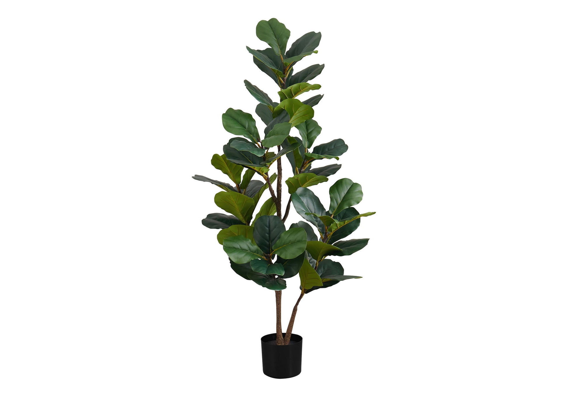 49" Tall, Artificial Plant, Fiddle Tree, Indoor, Faux, Fake, Floor, Greenery, Potted, Real Touch, Decorative - Green / Black - Best Buy Furniture