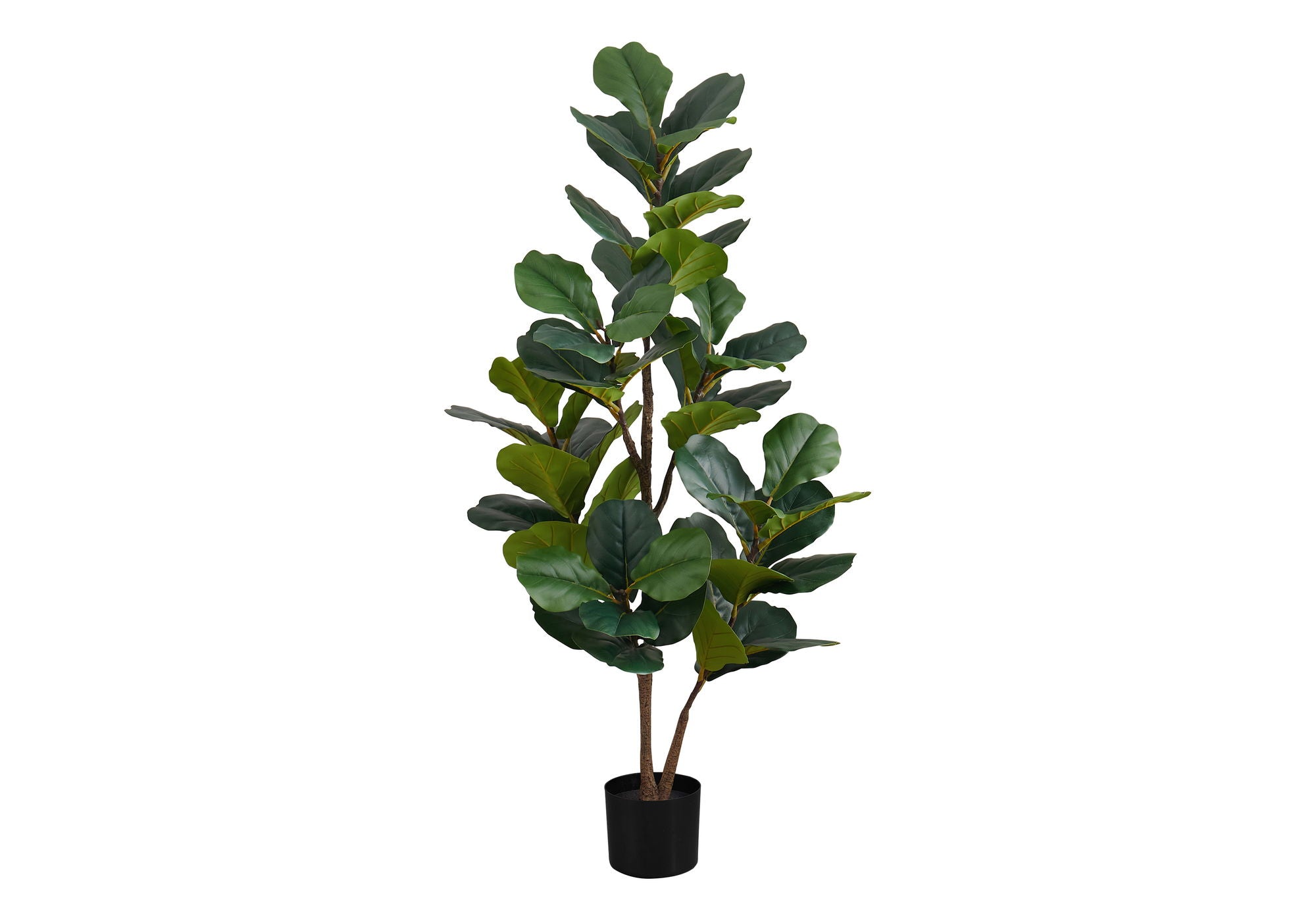 49" Tall, Artificial Plant, Fiddle Tree, Indoor, Faux, Fake, Floor, Greenery, Potted, Real Touch, Decorative - Green / Black - Best Buy Furniture