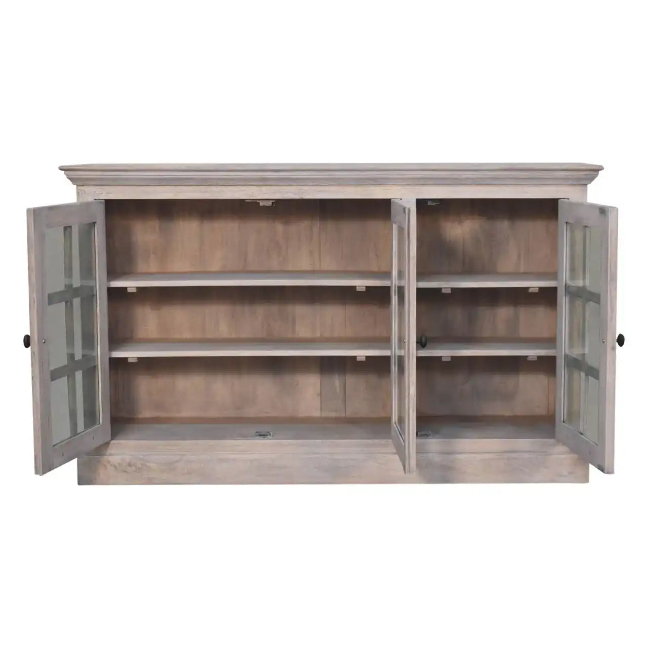 Triple Glazed Cabinet - Gray - Best Buy Furniture