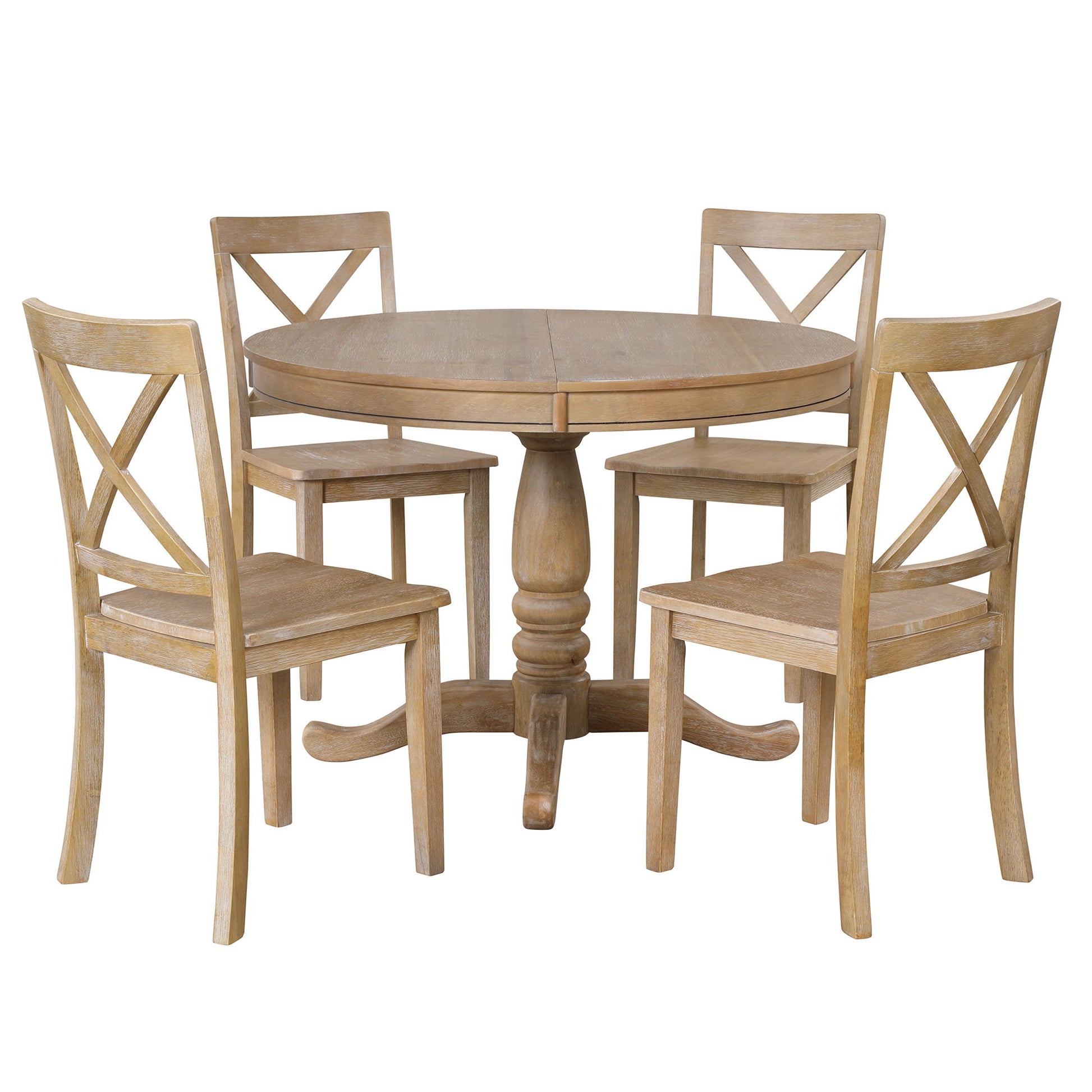 Modern Dining Table Set For 4, Round Table And 4 Kitchen Room Chairs, 5 Piece Kitchen Table Set For Dining Room, Dinette, Breakfast Nook - Best Buy Furniture