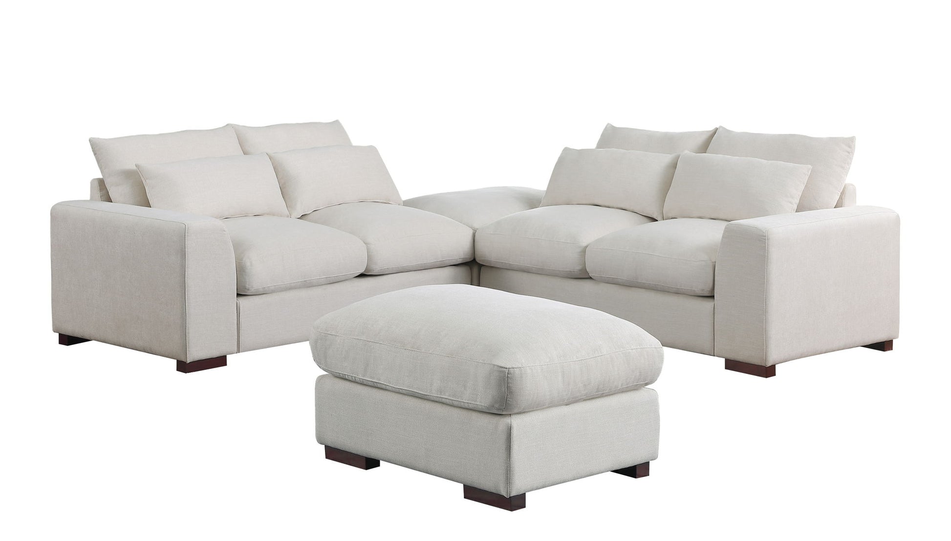 Tatman - Linen Blend Sectional With 2 Ottomans - Best Buy Furniture