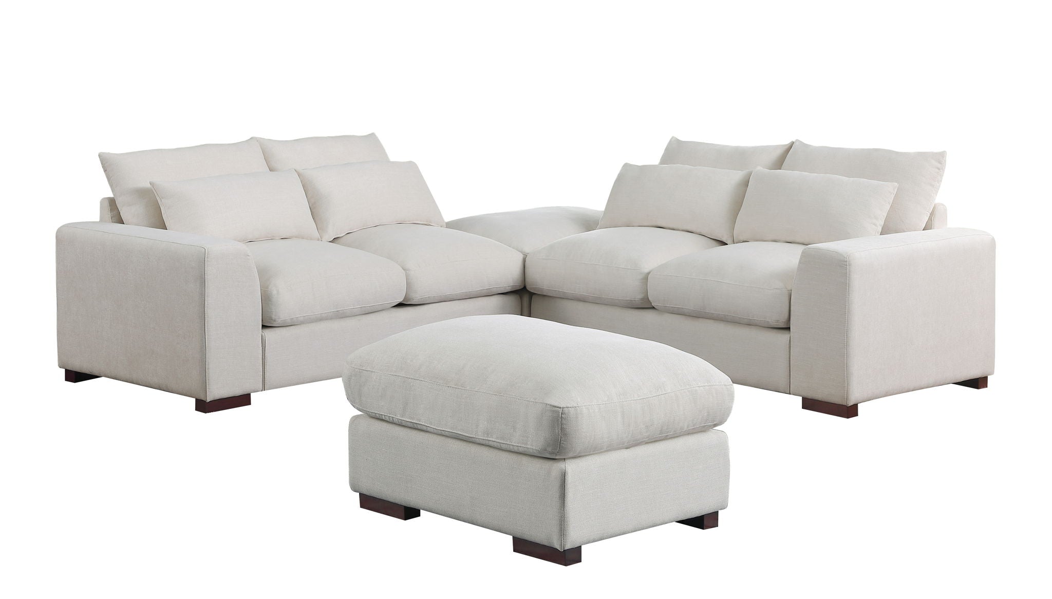 Tatman - Linen Blend Sectional With 2 Ottomans - Best Buy Furniture