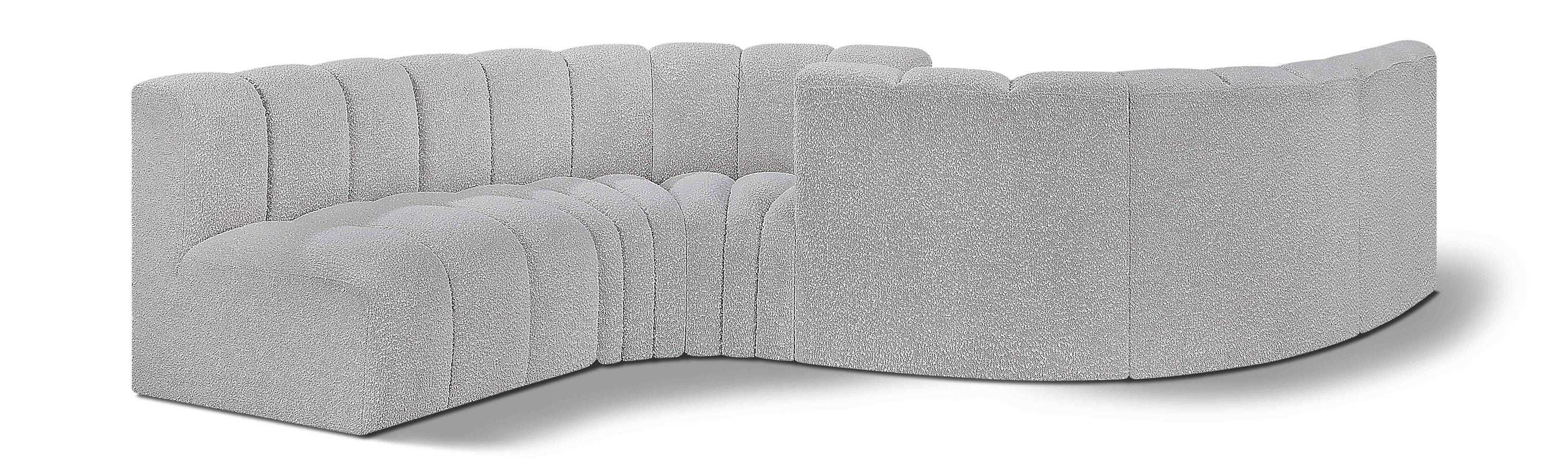 Arc - Boucle Fabric 6 Piece Modular Sofa - Black - Best Buy Furniture