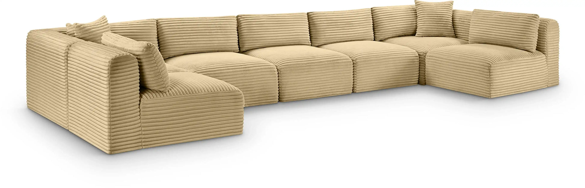 Shaggy - 7 Piece Modular U-Shaped Armless Sectional - Best Buy Furniture