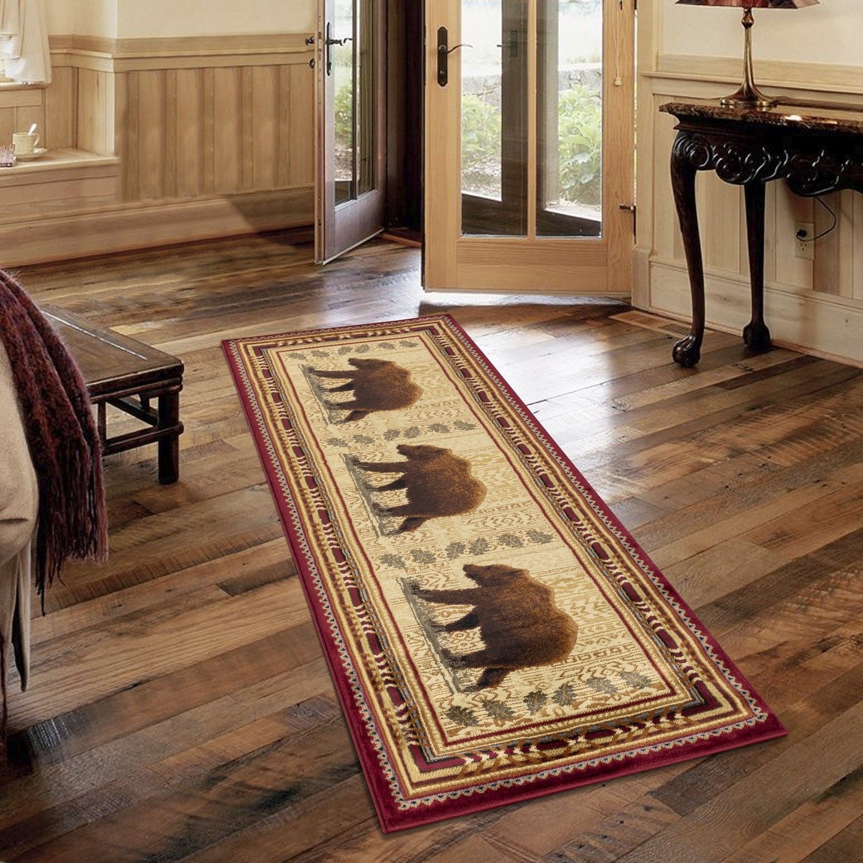 Nature's Nest - 5'3" X 7'3" Lodge Area Rug - Multi, Red - Best Buy Furniture