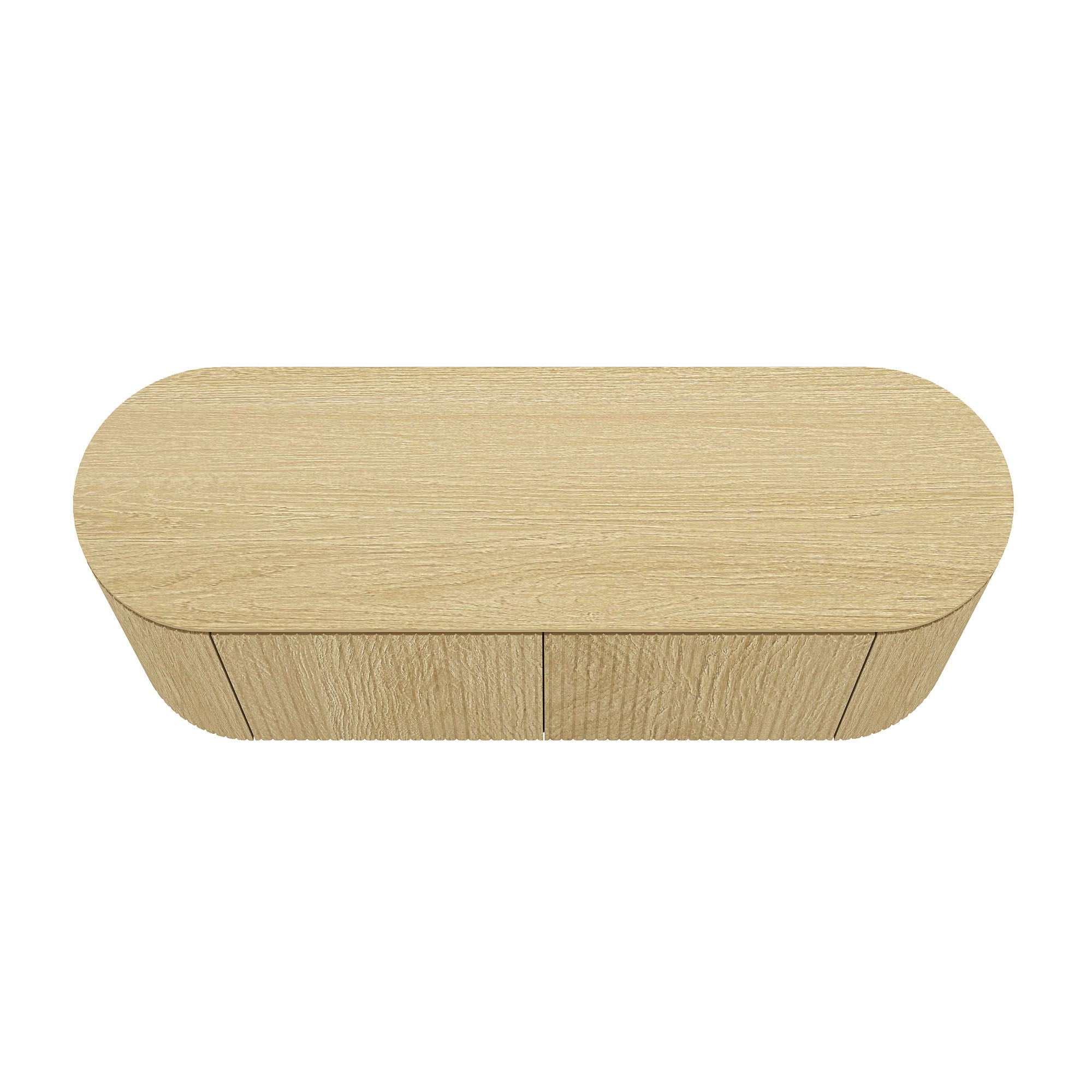 Olivia - Sideboard With 4 Adjustable Shelves With Handle Free Doors And Rounded Edges - Oak