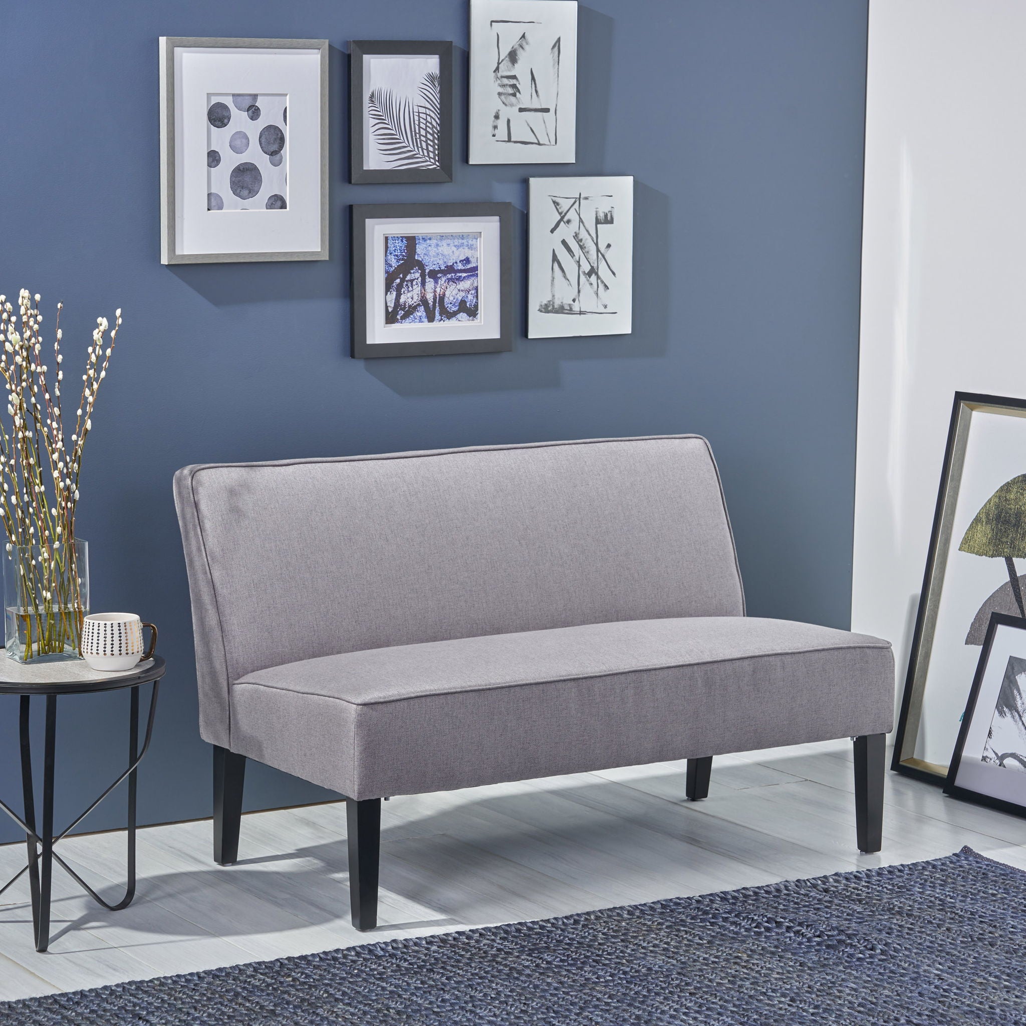 Contemporary Loveseat With Upholstered Fabric And Birch Wood Legs - Best Buy Furniture