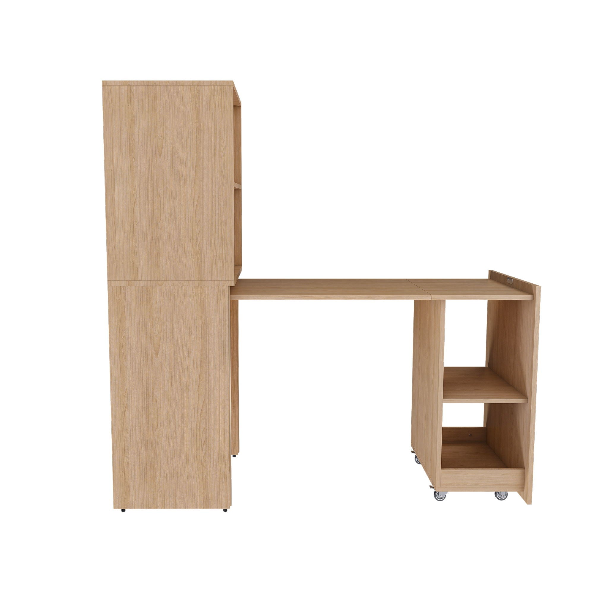 Stretchable Office Desk With Storage Shelves And Mobile Wheels - Best Buy Furniture