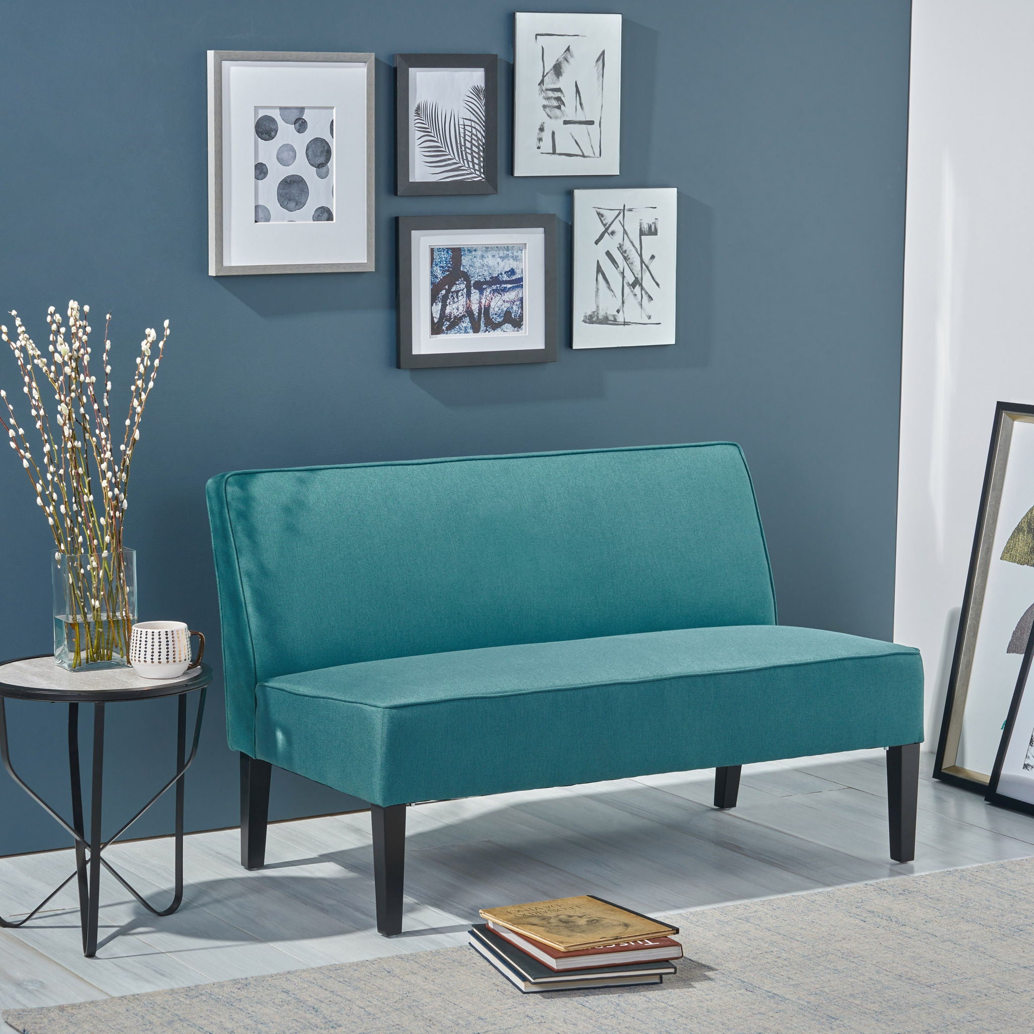 Contemporary Loveseat With Upholstered Fabric And Birch Wood Legs - Best Buy Furniture
