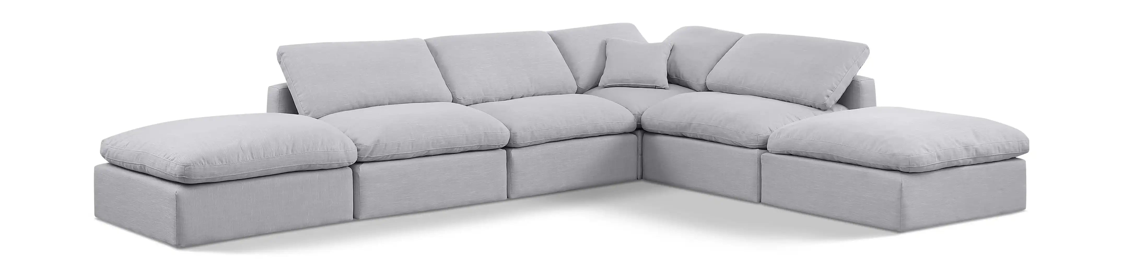Indulge - Linen 6 Piece Modular Armless Sectional - Best Buy Furniture